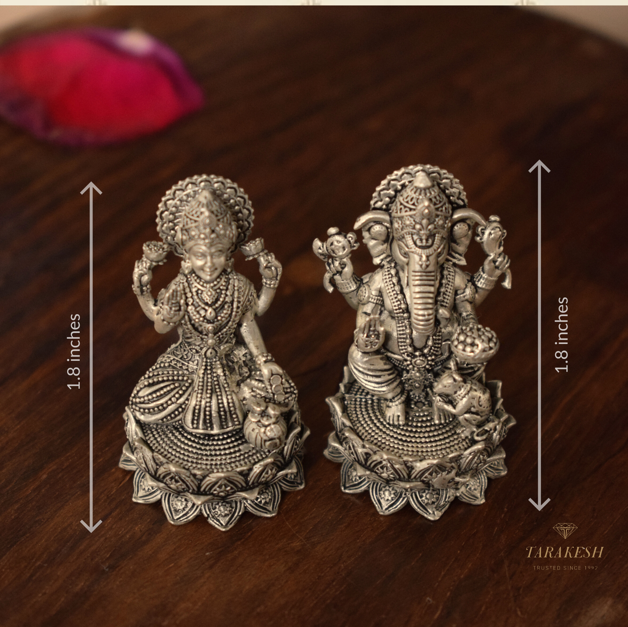 Lakshmi Ganesha Pure Silver Idol: Aishwarya Edition