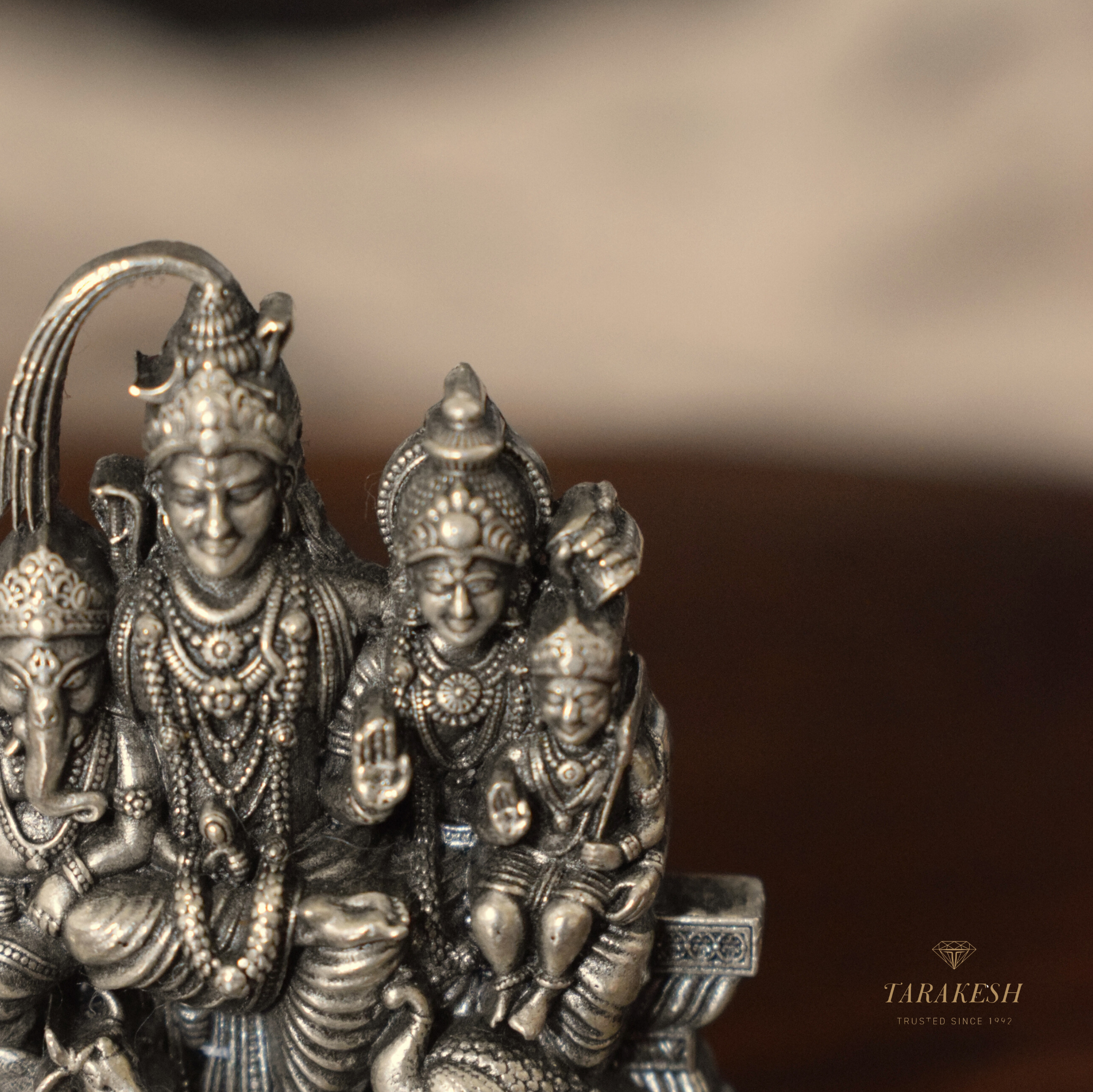 Shiva Pure Silver Idol: Shiva Family Edition