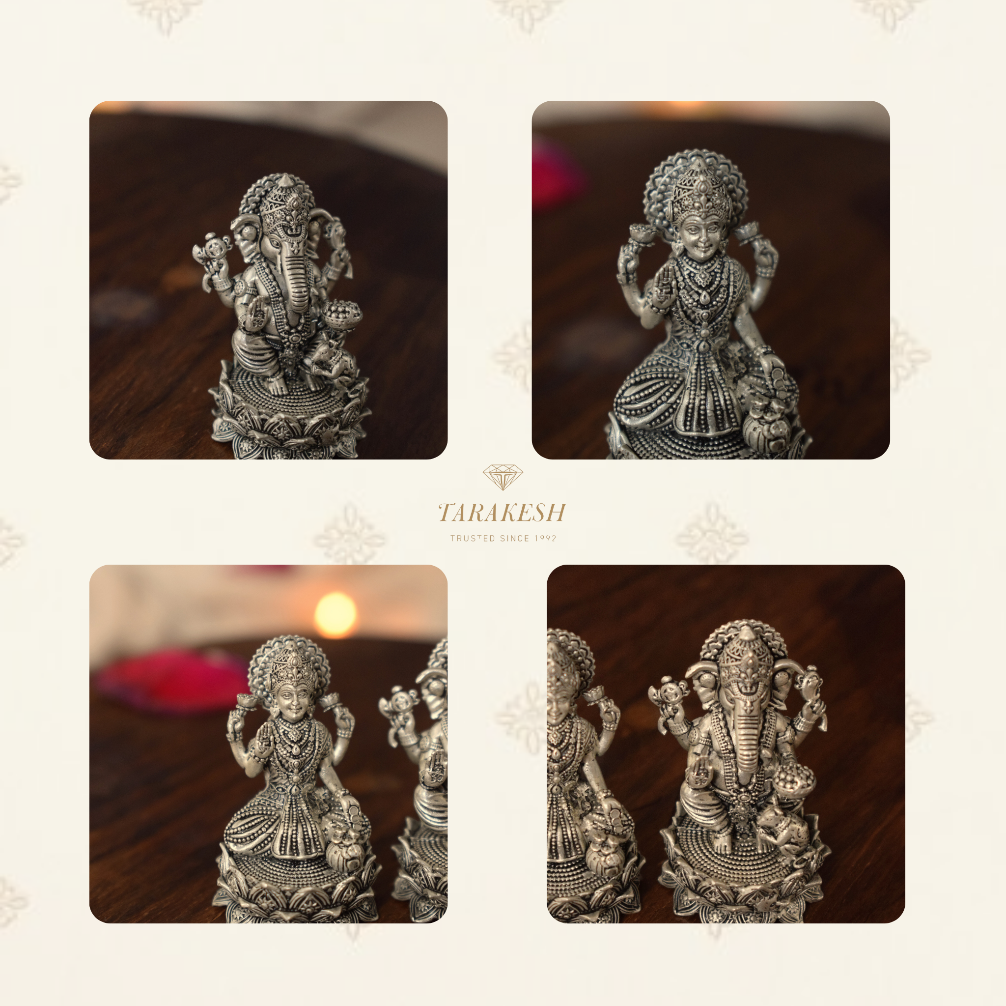 Lakshmi Ganesha Pure Silver Idol: Aishwarya Edition