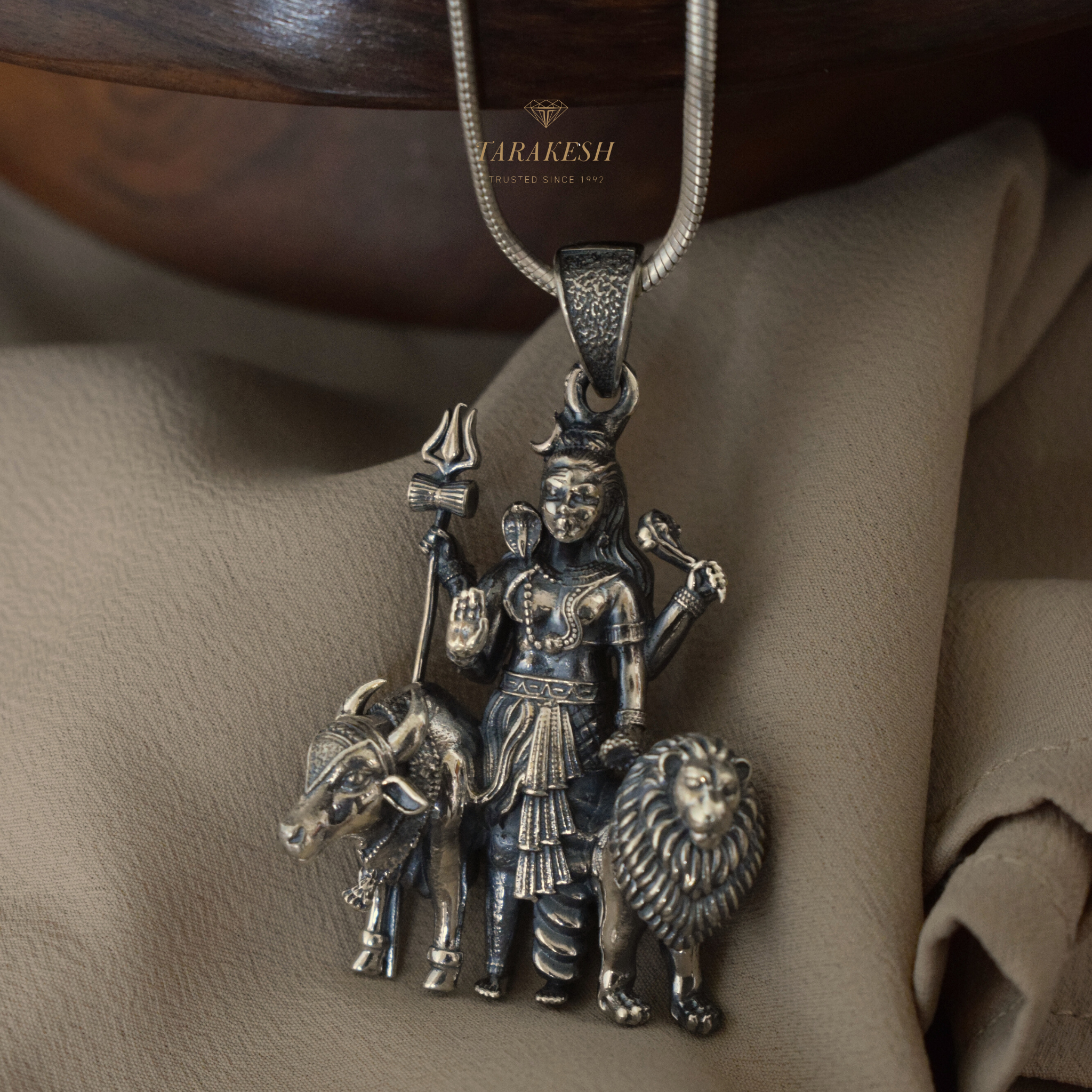 Shiva Pure Silver Pendant: Shiv-Shakti Edition