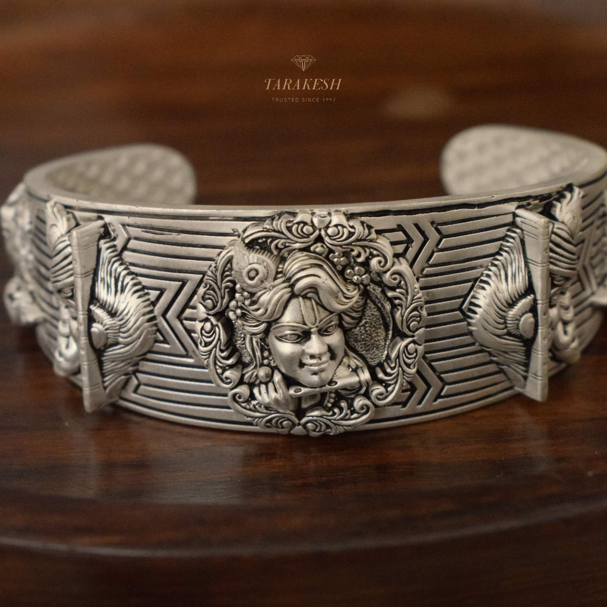 Pure Silver Krishna Bracelet: Vrindavan Edition