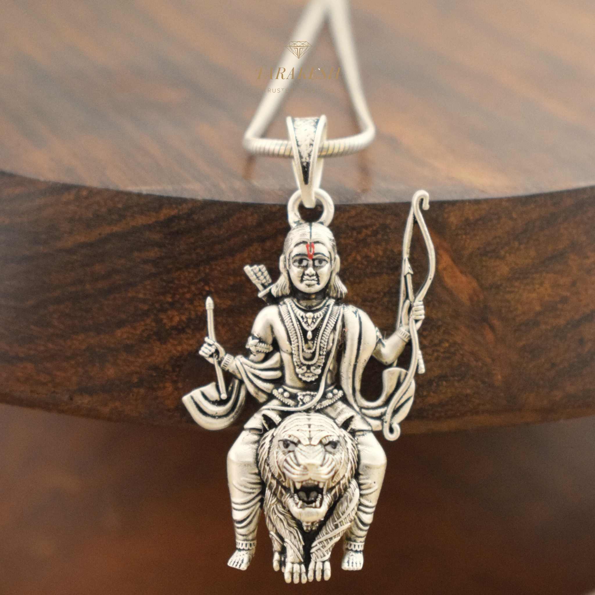 Pure Silver Ayyappa Pendant: Manikanta Swami Edition