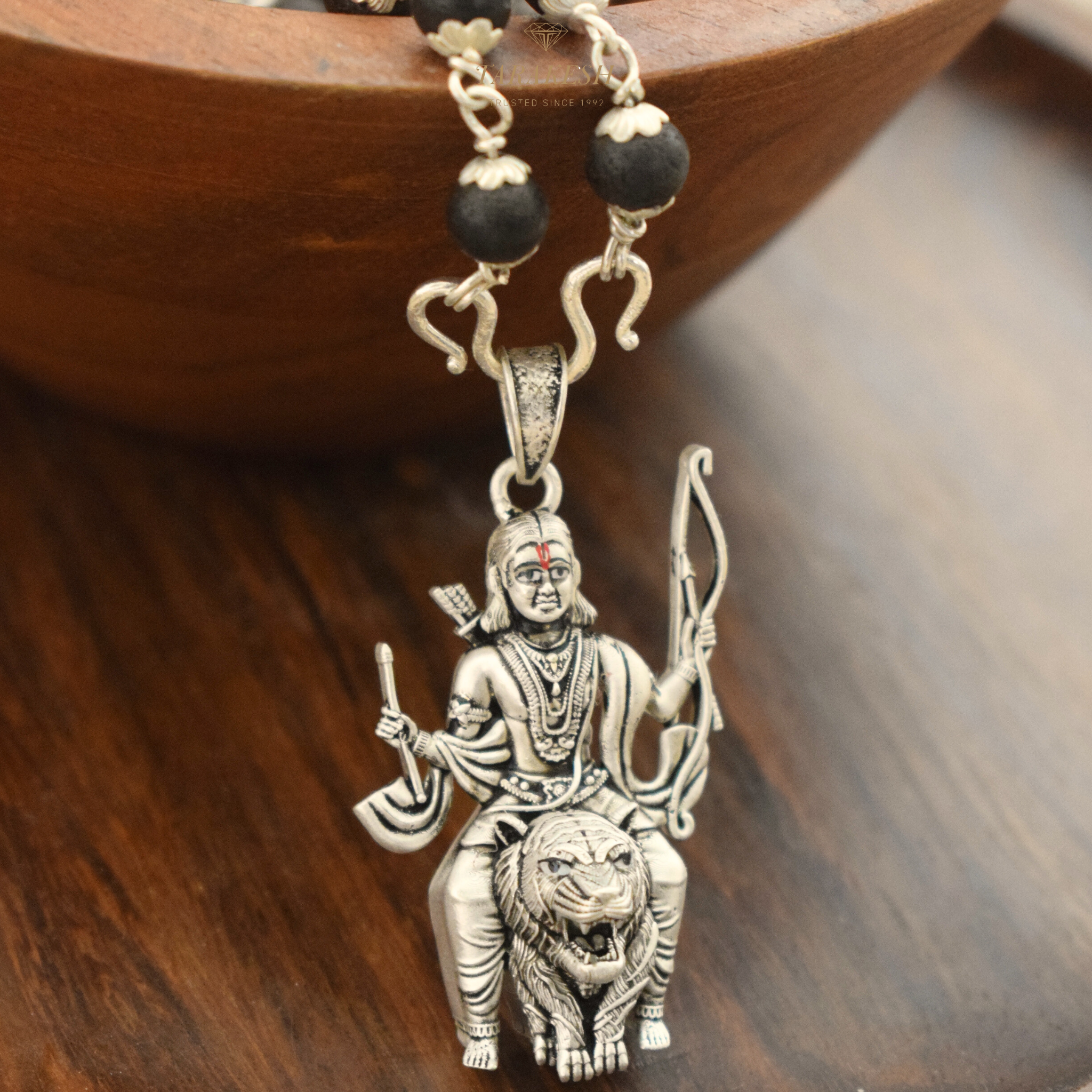 Pure Silver Ayyappa Pendant: Manikanta Swami Edition