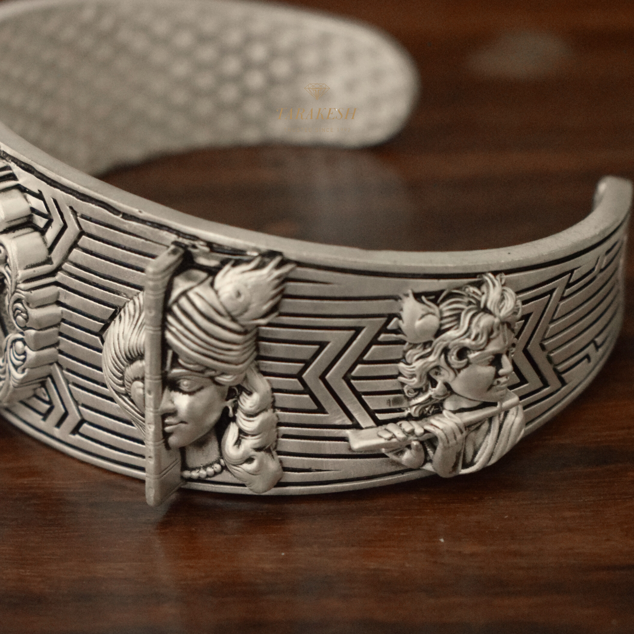 Pure Silver Krishna Bracelet: Vrindavan Edition