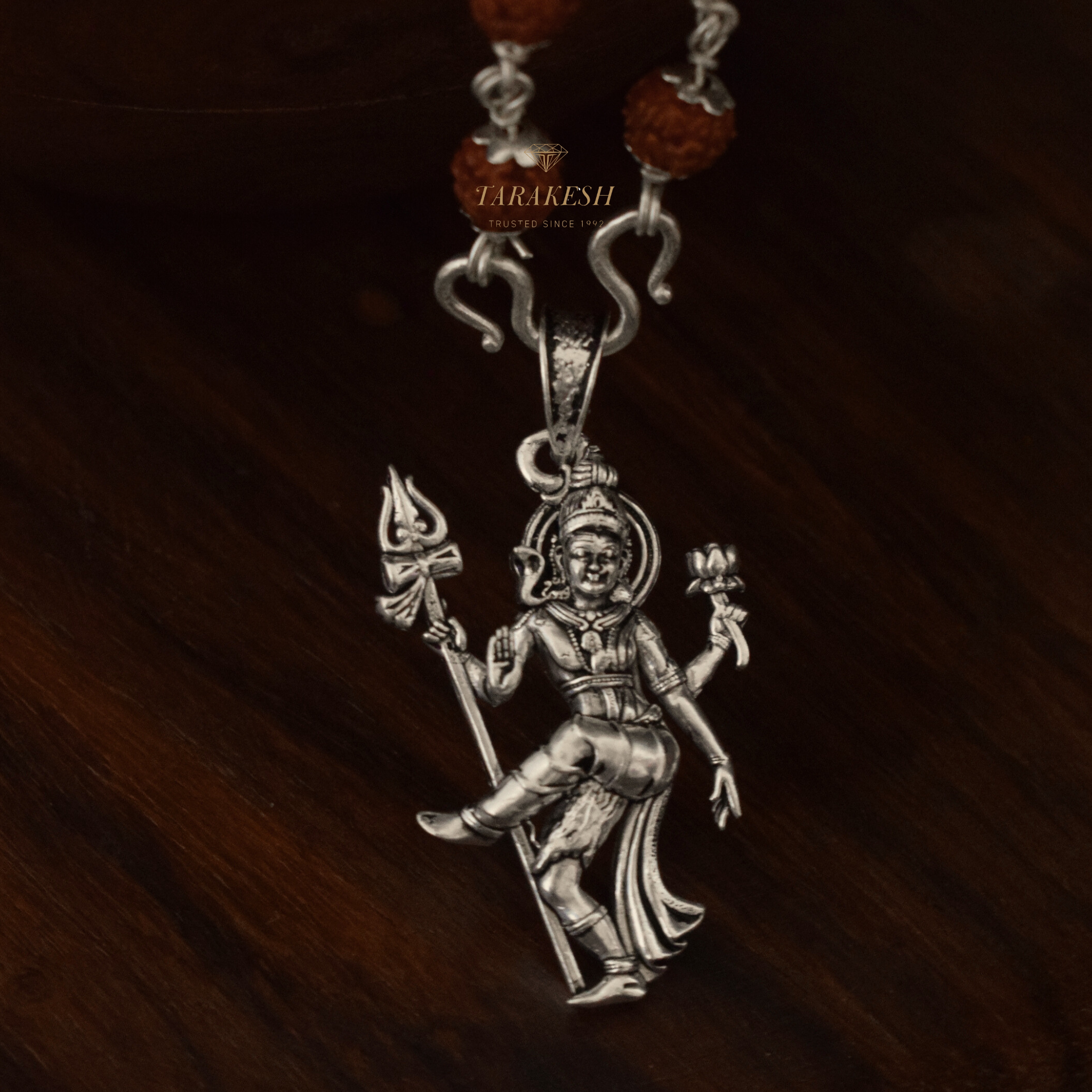 Shiva Pure Silver Pendant: Ardhanareshwar Edition