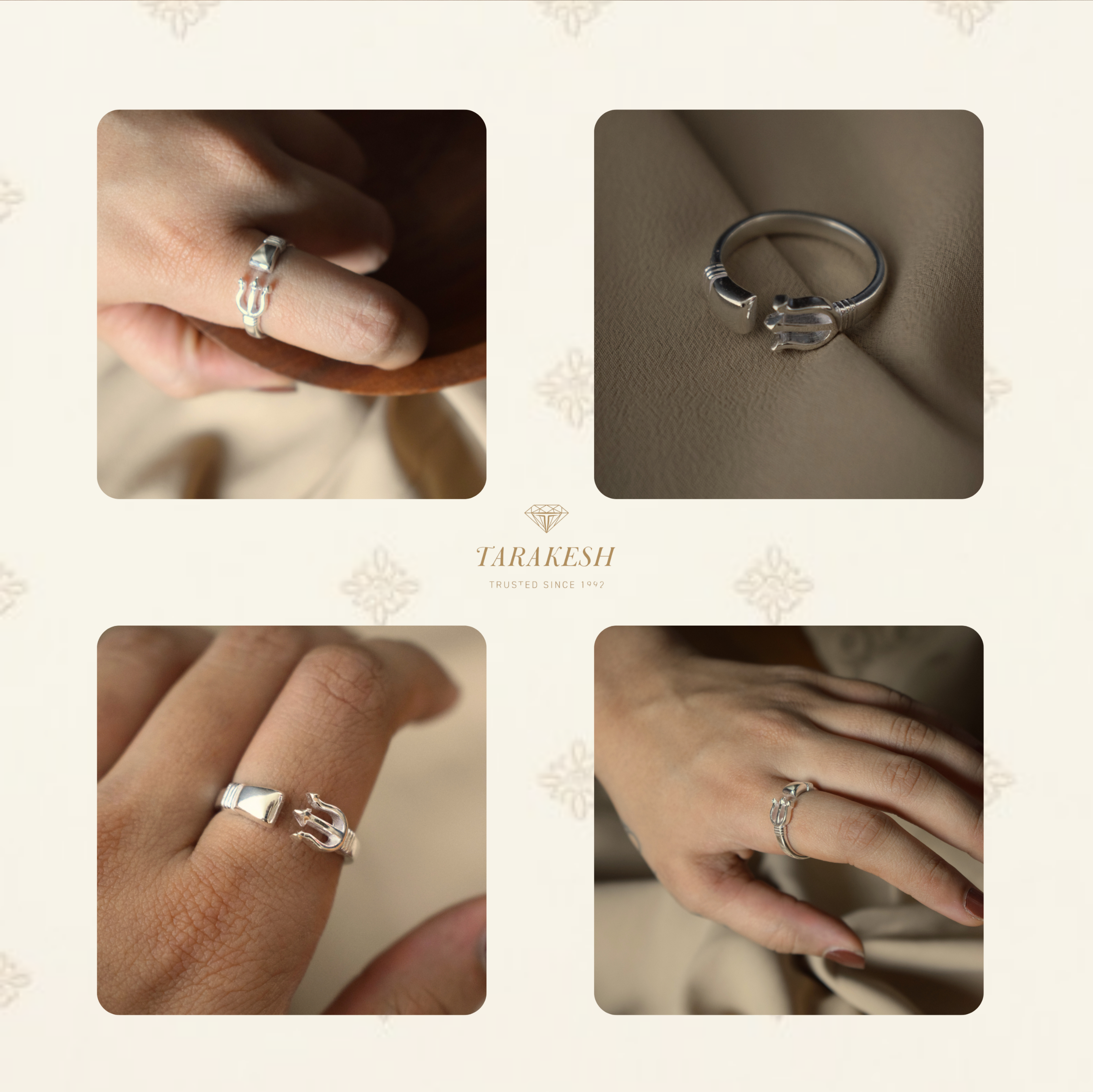 Shiva Pure Silver Ring: Trishul Edition