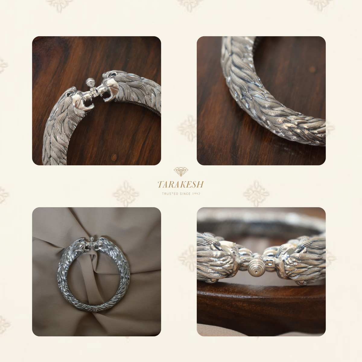 Lion Bracelet Pure Silver: Rudra Edition