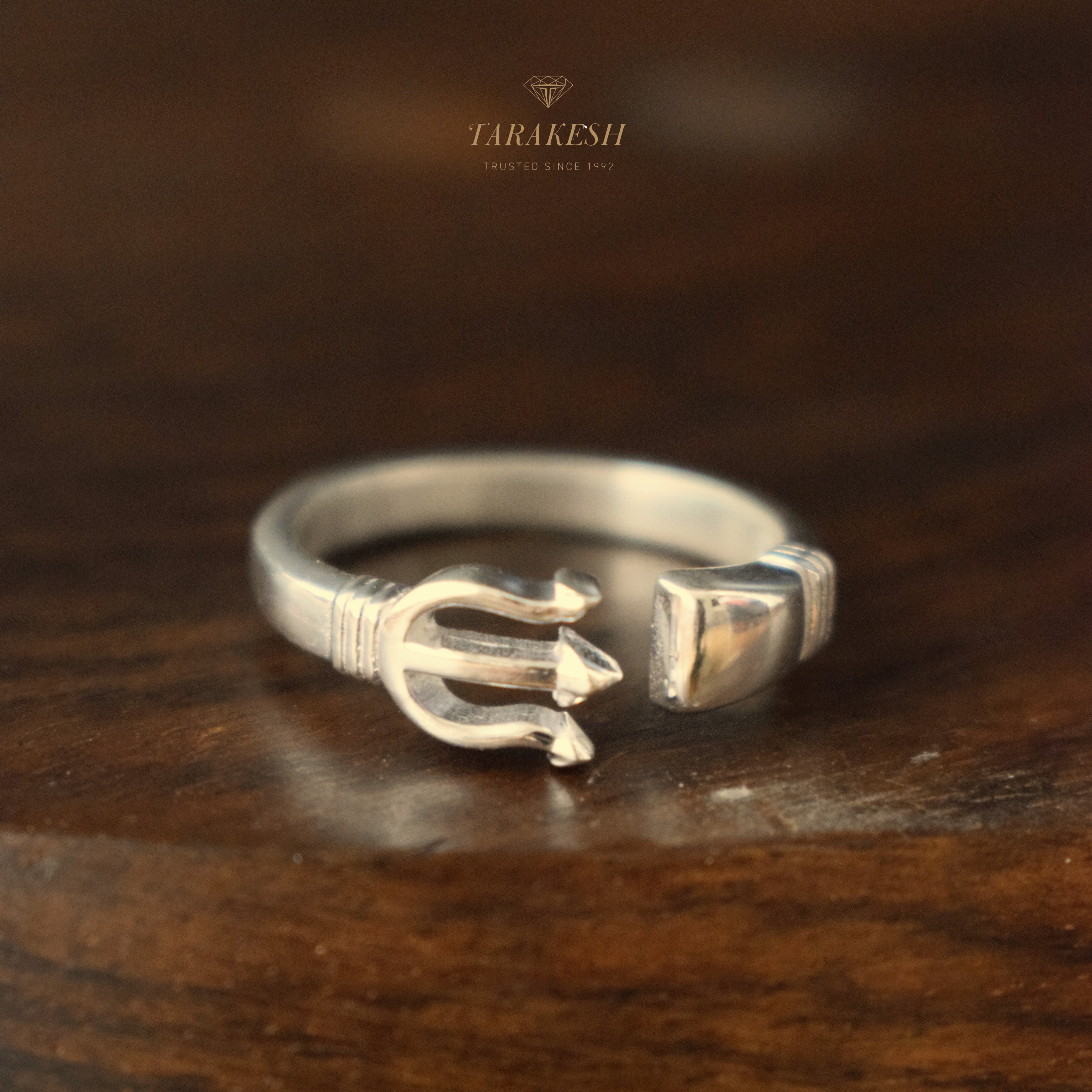 Shiva Pure Silver Ring: Trishul Edition