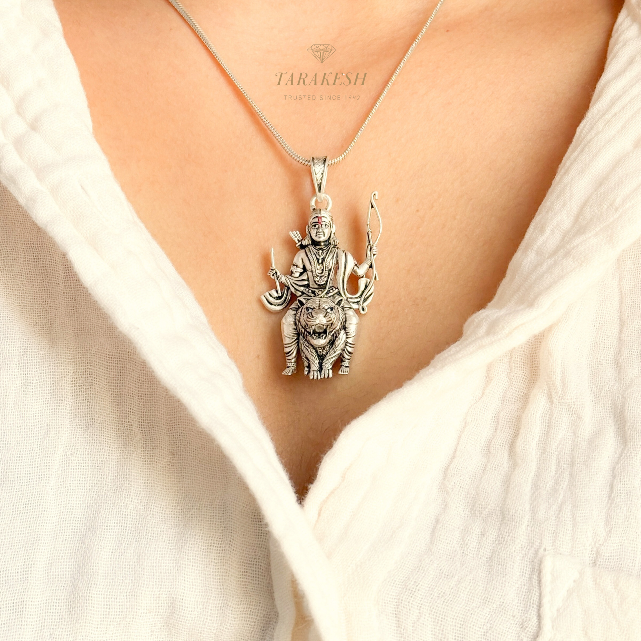 Pure Silver Ayyappa Pendant: Manikanta Swami Edition