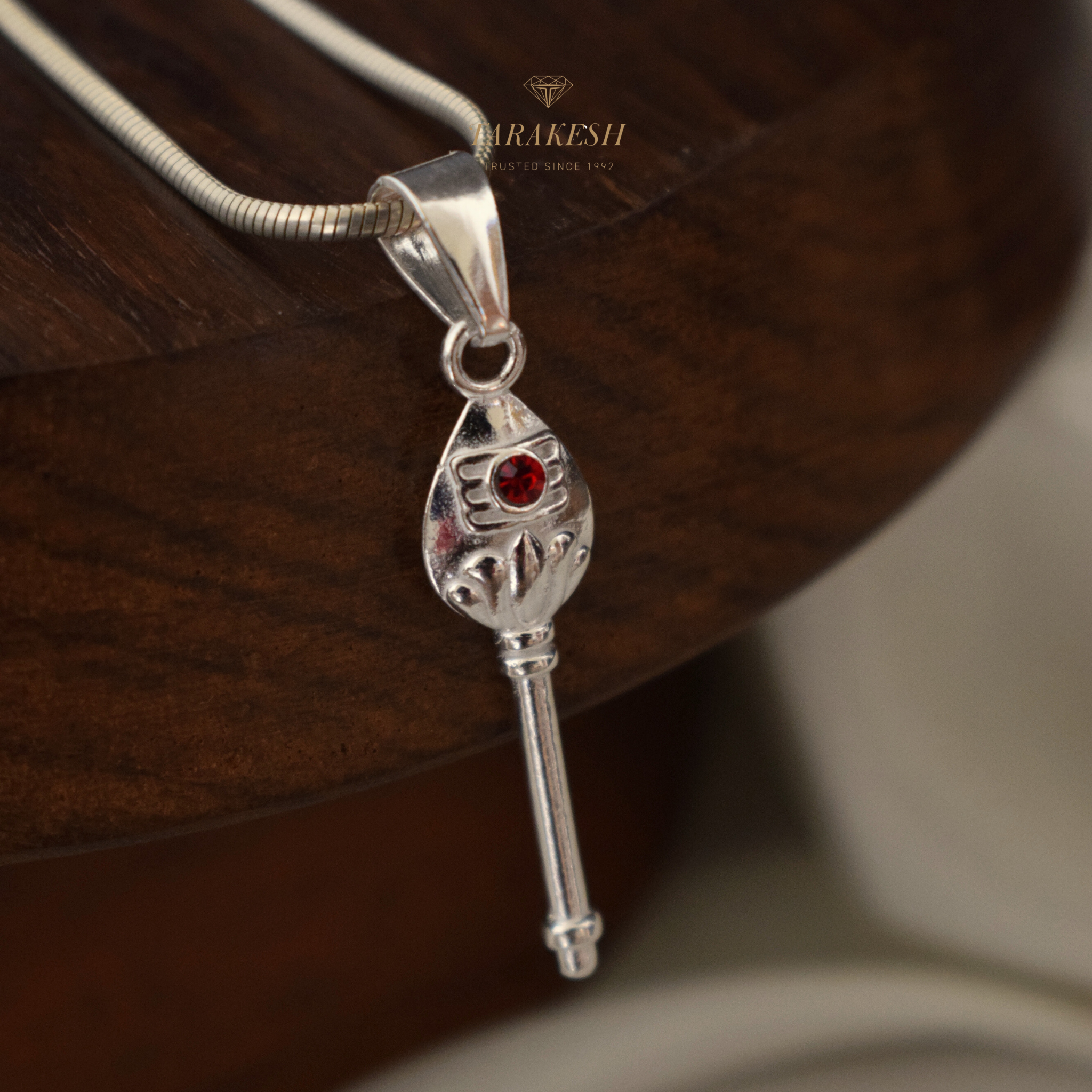 Murugan Pure Silver Pendant: Vel Edition