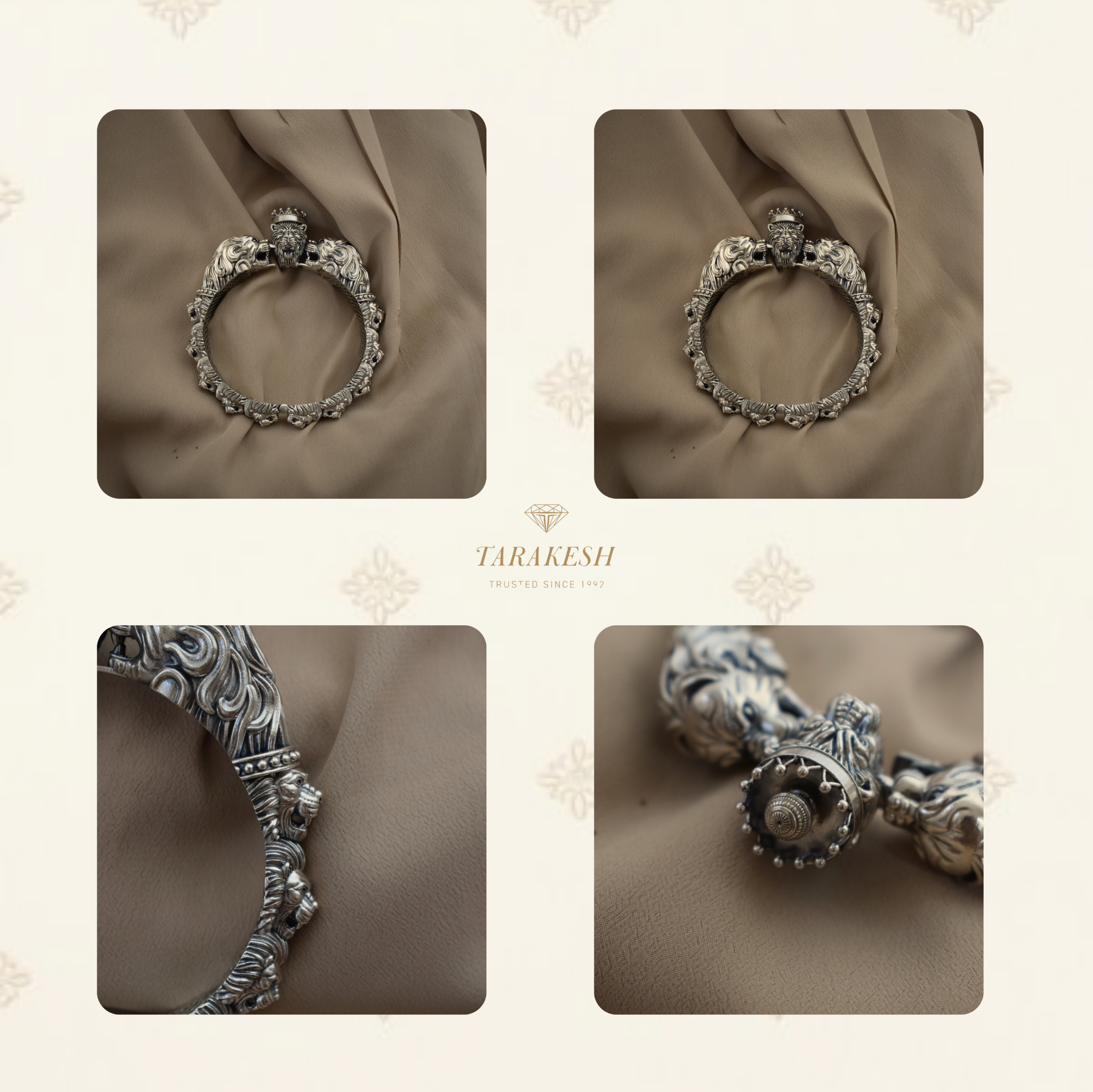 Lion Bracelet Pure Silver: Warrior Edition