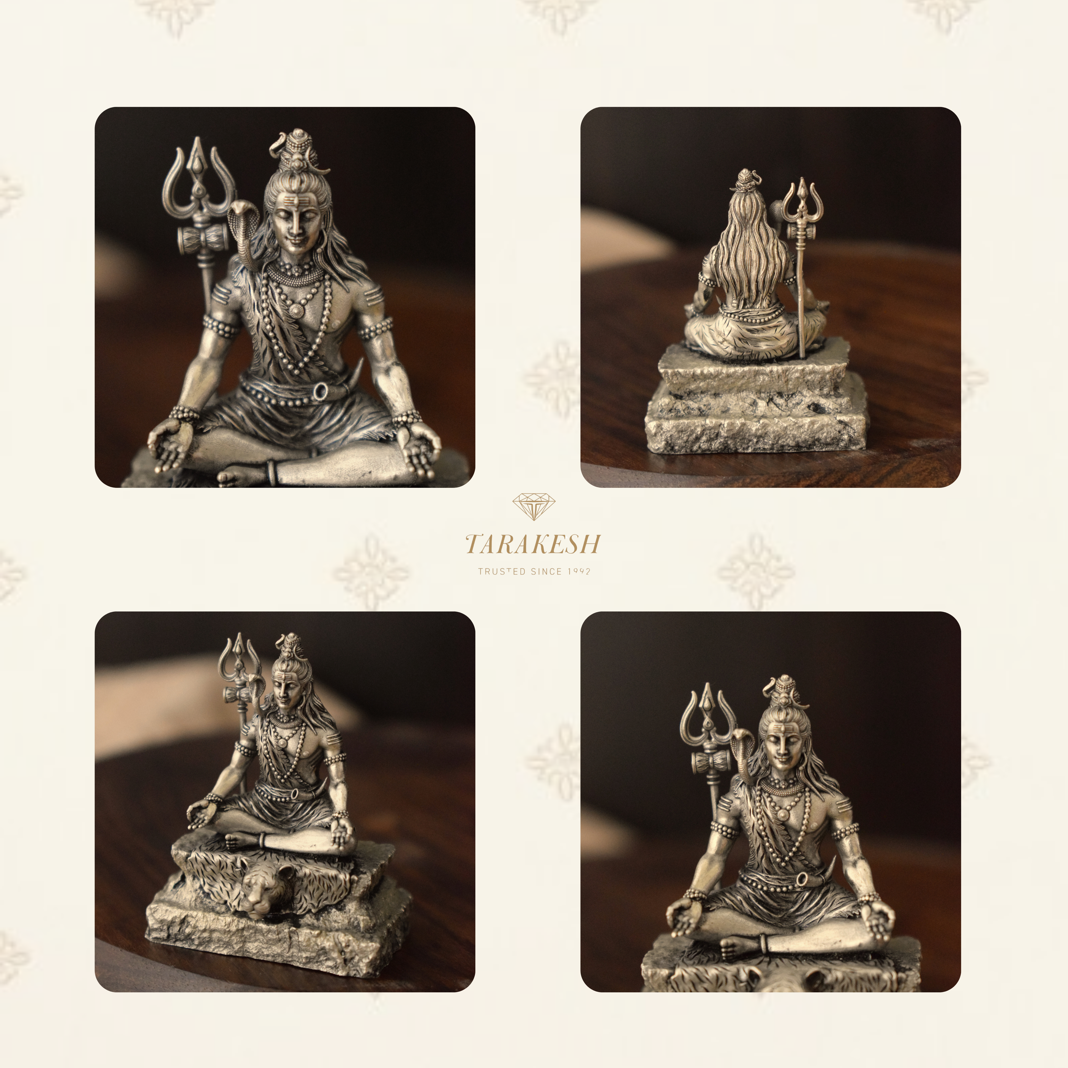 Shiva Pure Silver Idol: Yogi Edition