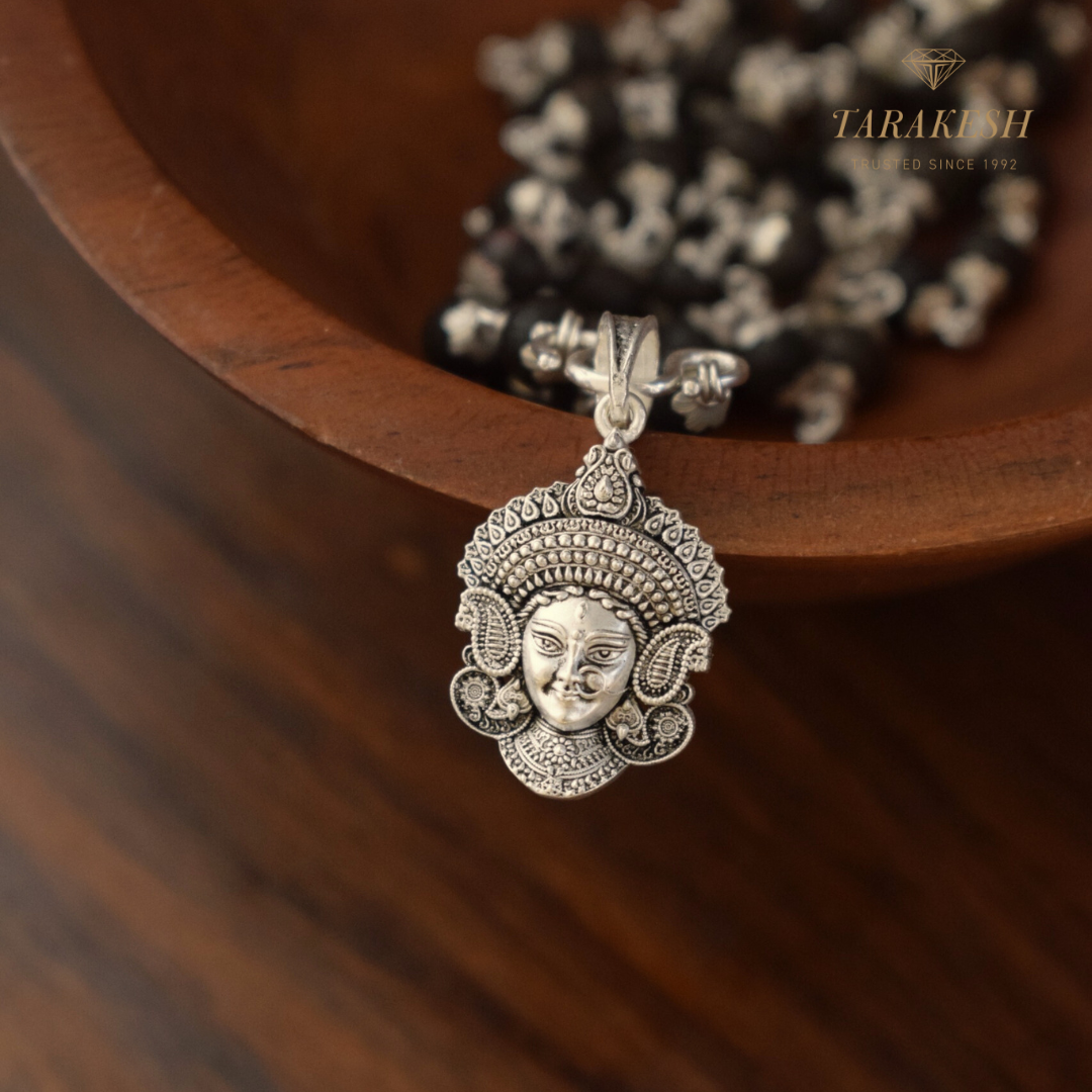 Maa Pure Silver Pendant: Durga Edition