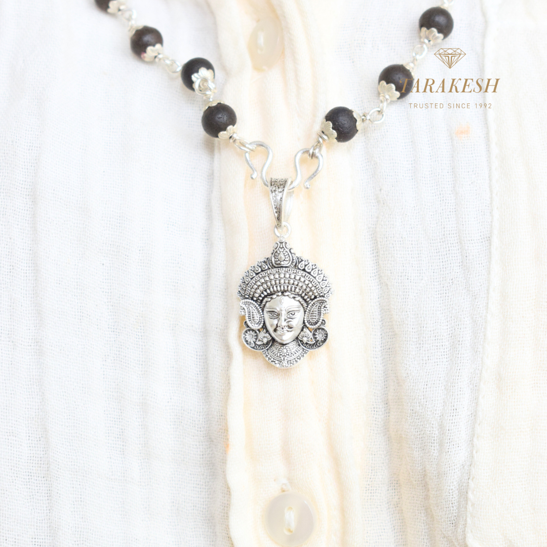 Maa Pure Silver Pendant: Durga Edition
