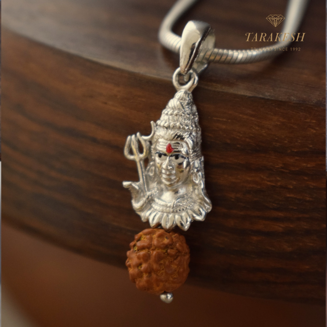 Shiva Pure Silver Pendant: Rudrashiv Edition
