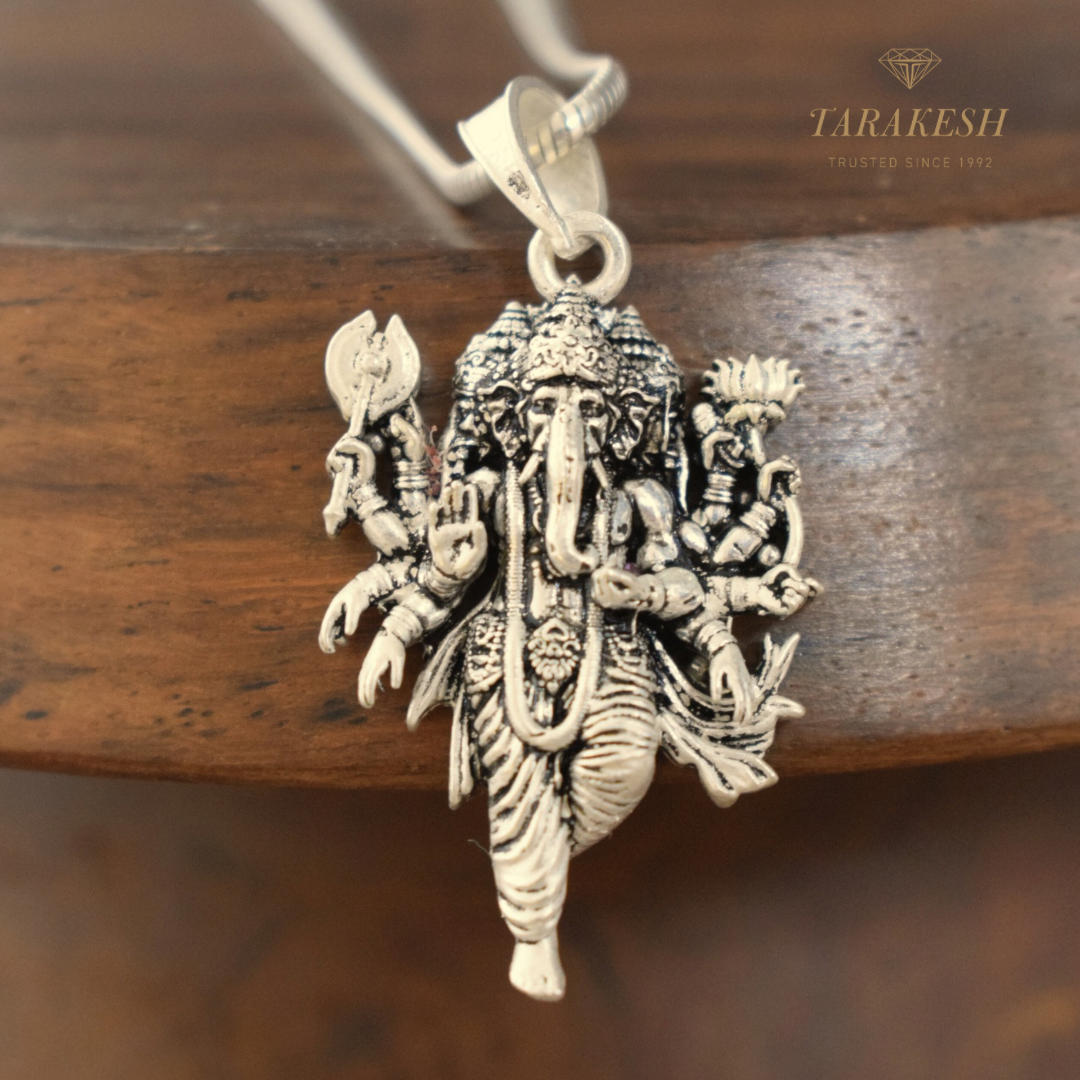 Ganesha Pure Silver Pendant: Maha Ganapathi Edition
