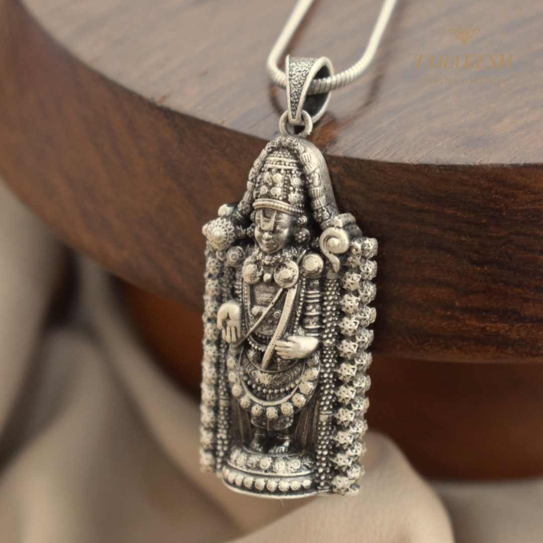 Venkateshwara Pure Silver Pendant: Balaji Edition
