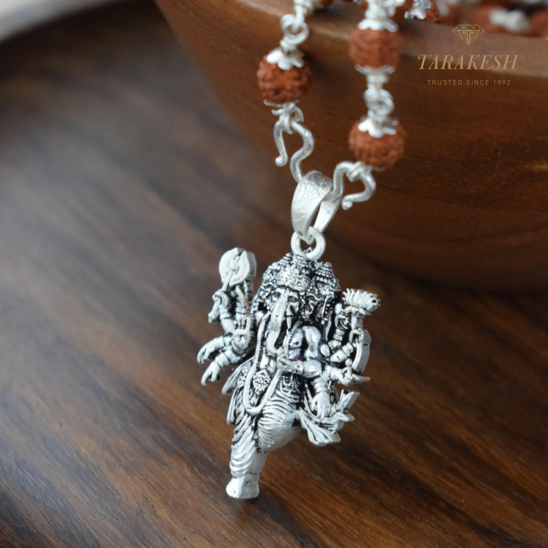 Ganesha Pure Silver Pendant: Maha Ganapathi Edition