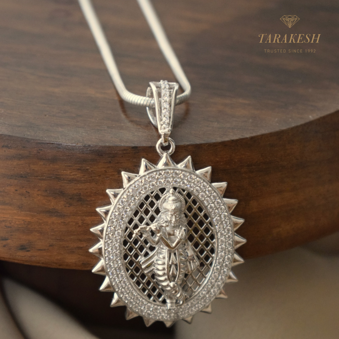 Krishna silver pendant