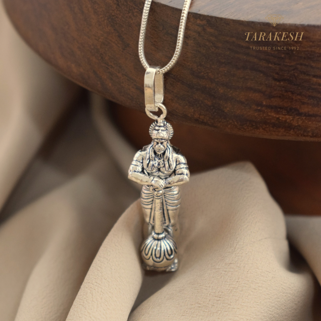 Hanuman Pure Silver Pendant: Mahaveer Edition
