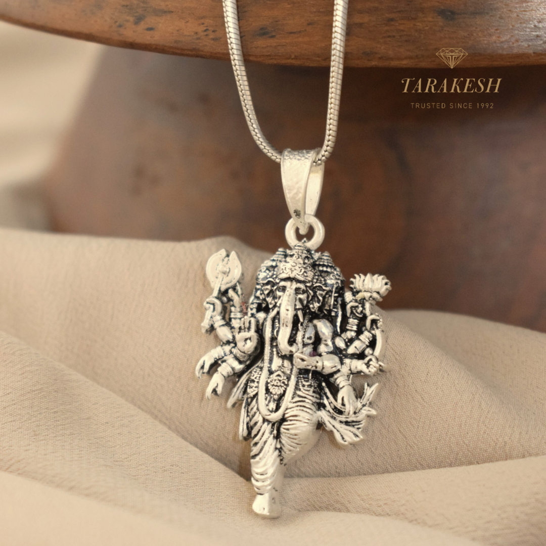 Ganesha Pure Silver Pendant: Maha Ganapathi Edition