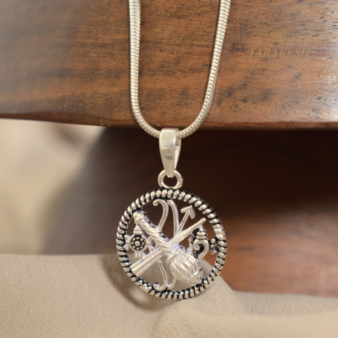 Vishnu Pure Silver Pendant: Ayudha Edition