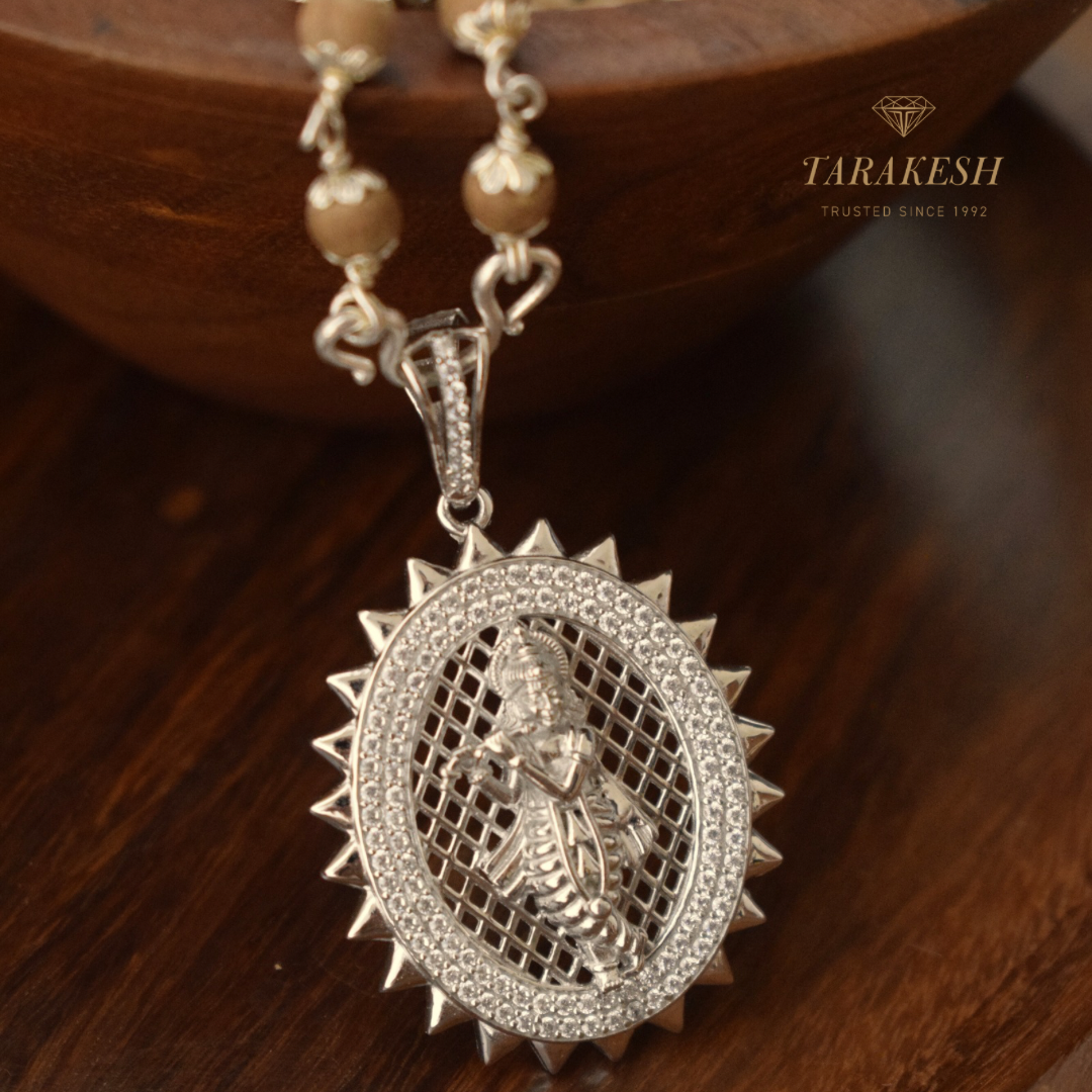 Silver Krishna pendant