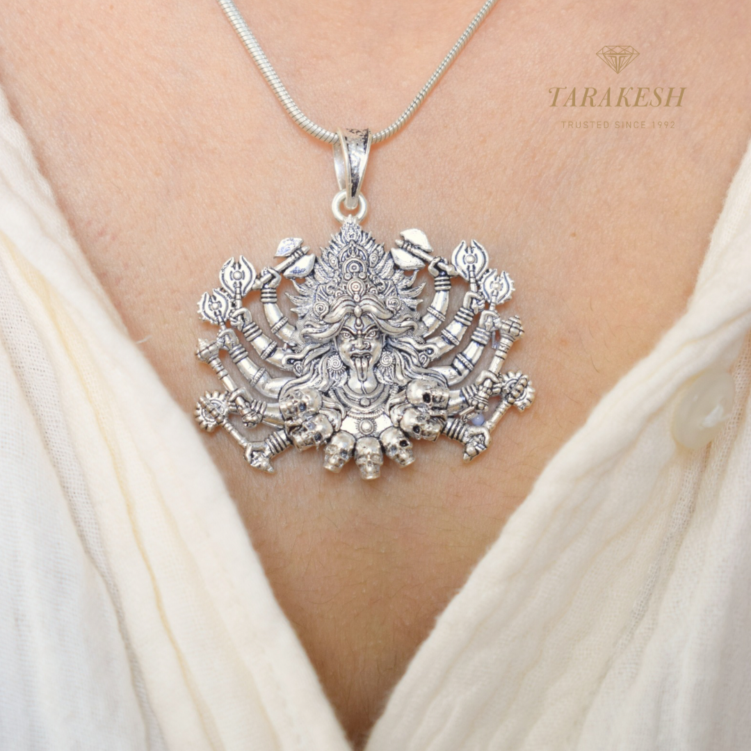 Pure Silver Maa Kali Pendent: Craftsman Special Edition