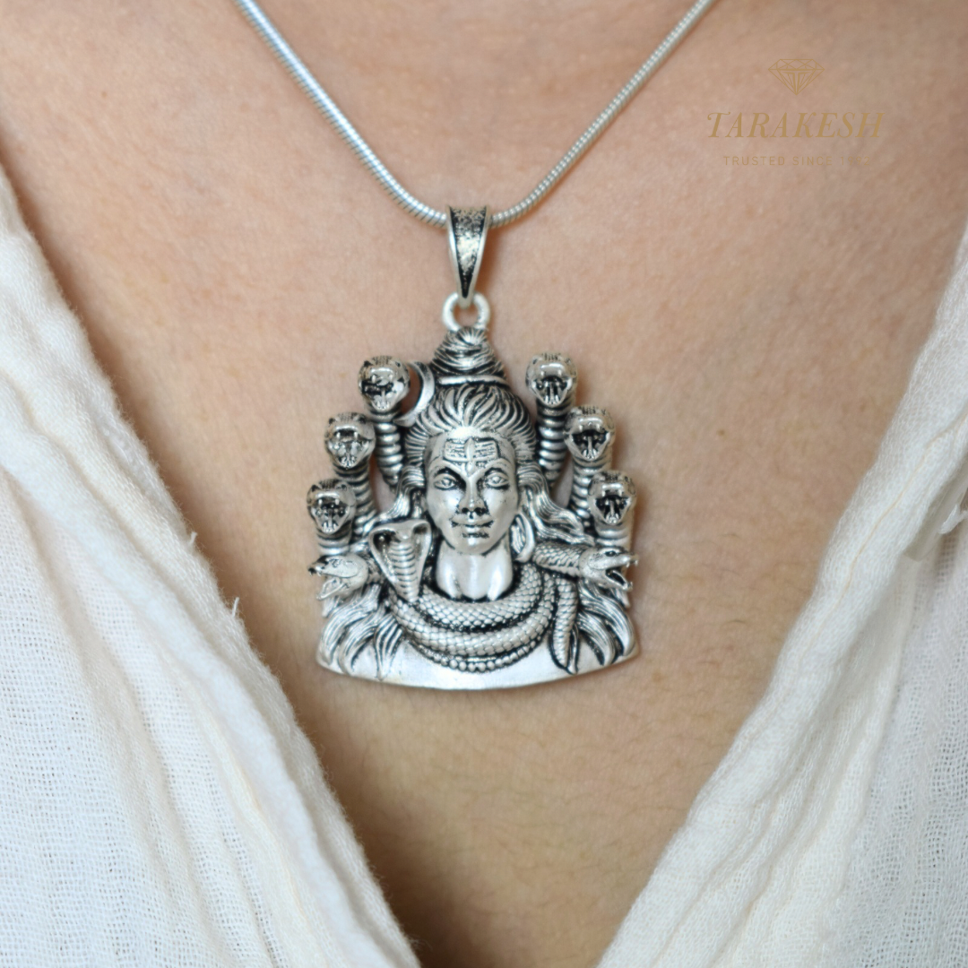Shiva Pure Silver Pendant: Nagendra Edition