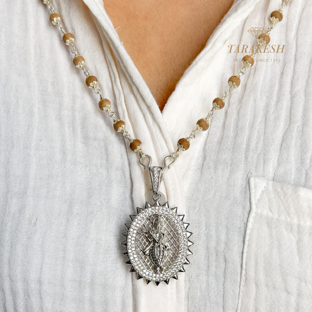 Krishna pendant with tulsi chain