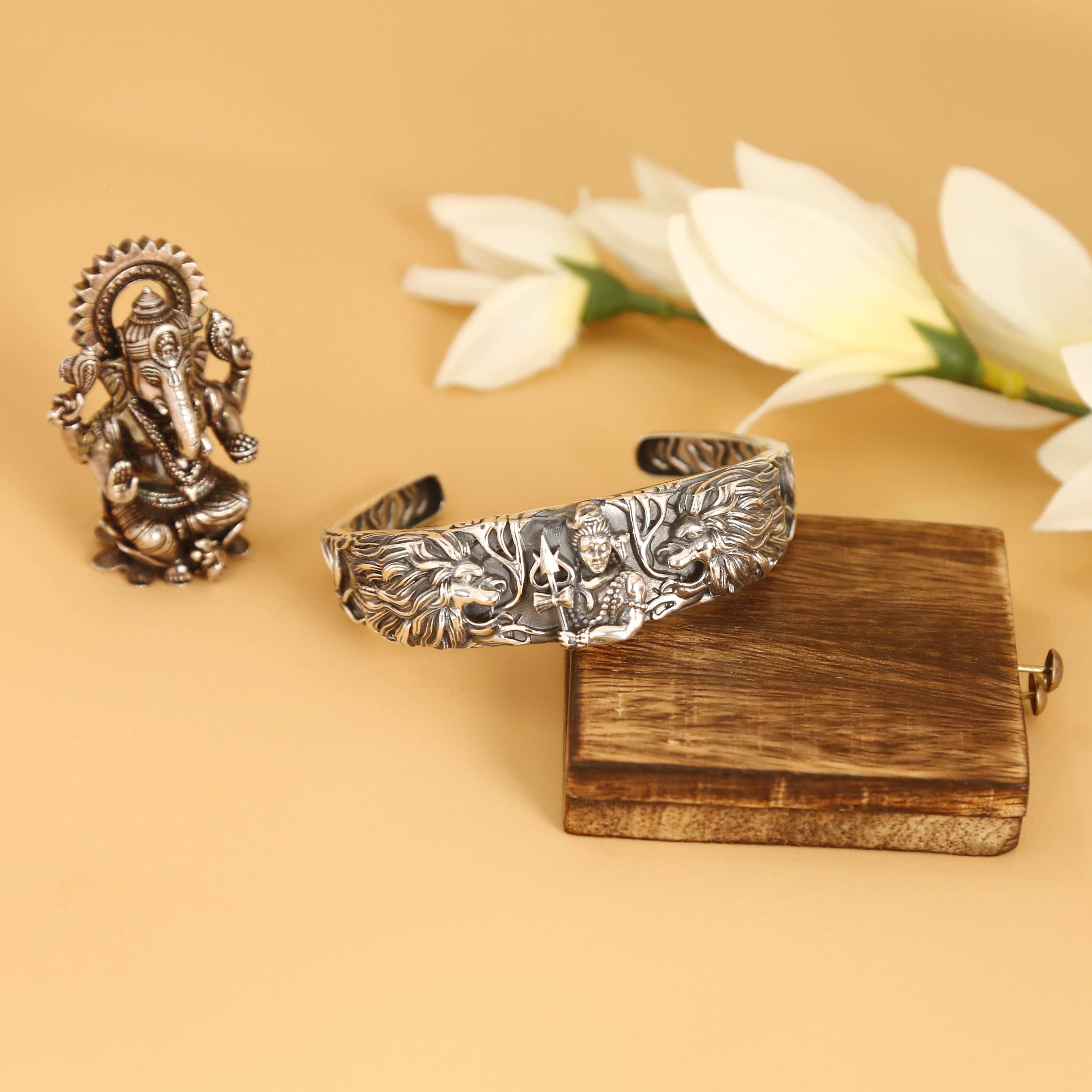 Shiva Pure Silver Bracelet/Kada : Second Edition