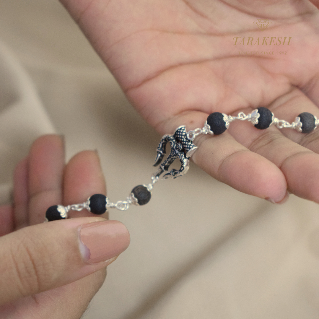 Karungali-Trishul Silver Bracelet: Sacred Connection