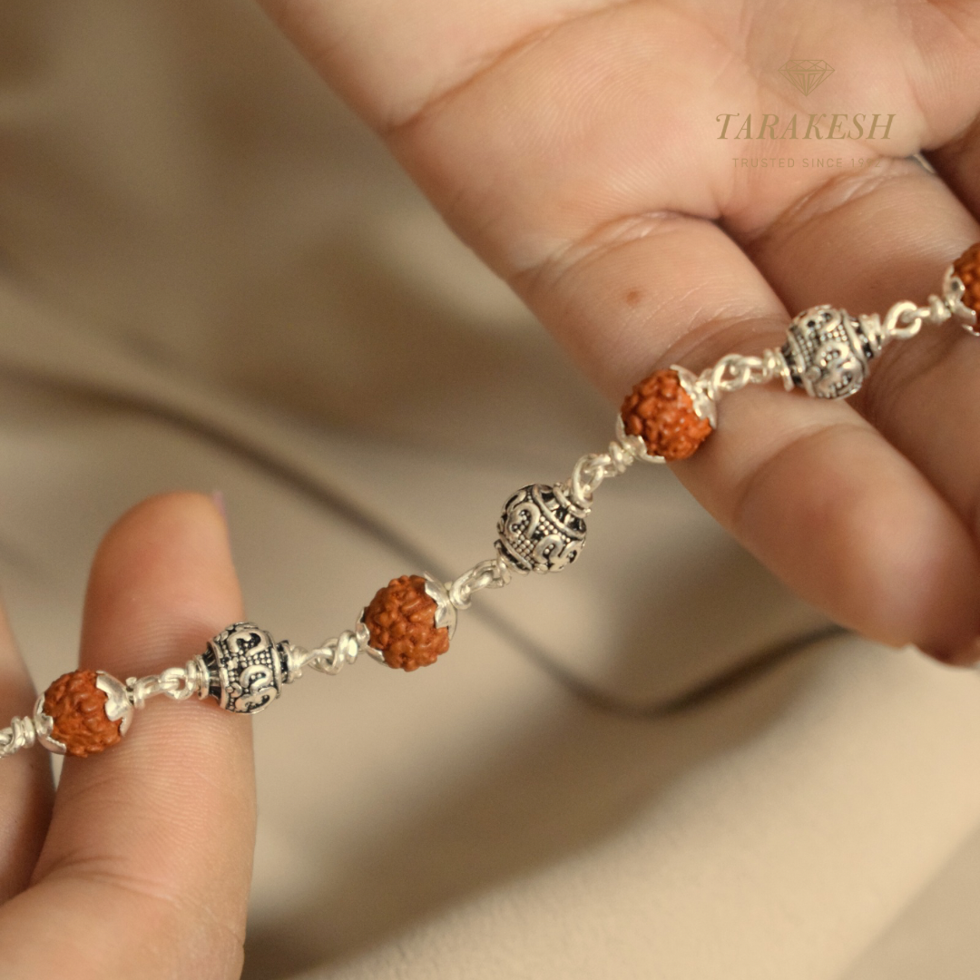 Rudraksha OM Silver Bracelet: Second edition
