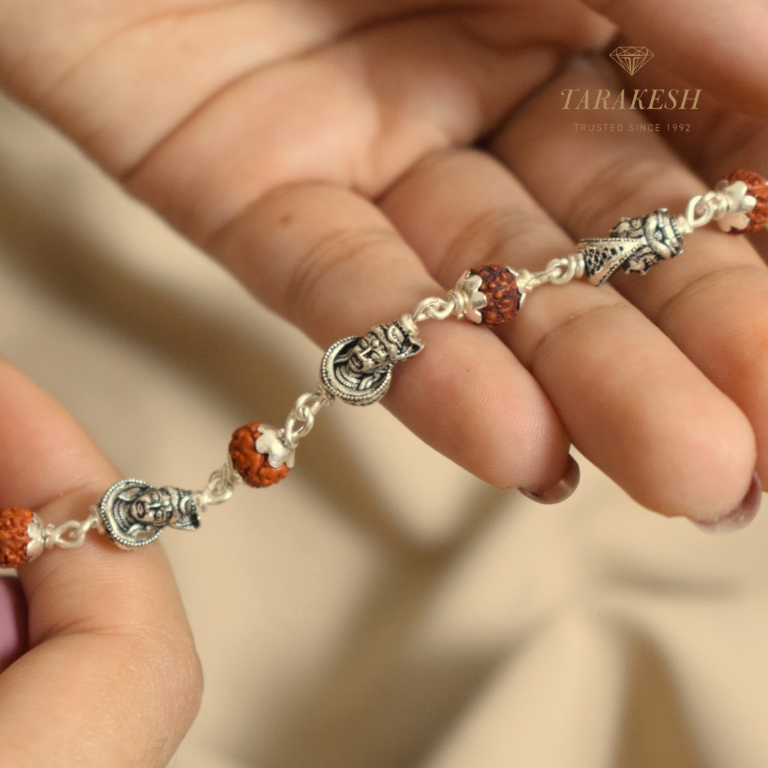 Pure Silver Rudraksha Bracelet: Shiva Edition