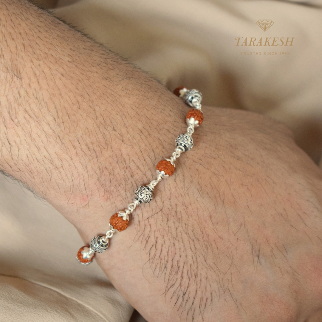 Rudraksha OM Silver Bracelet: Second edition