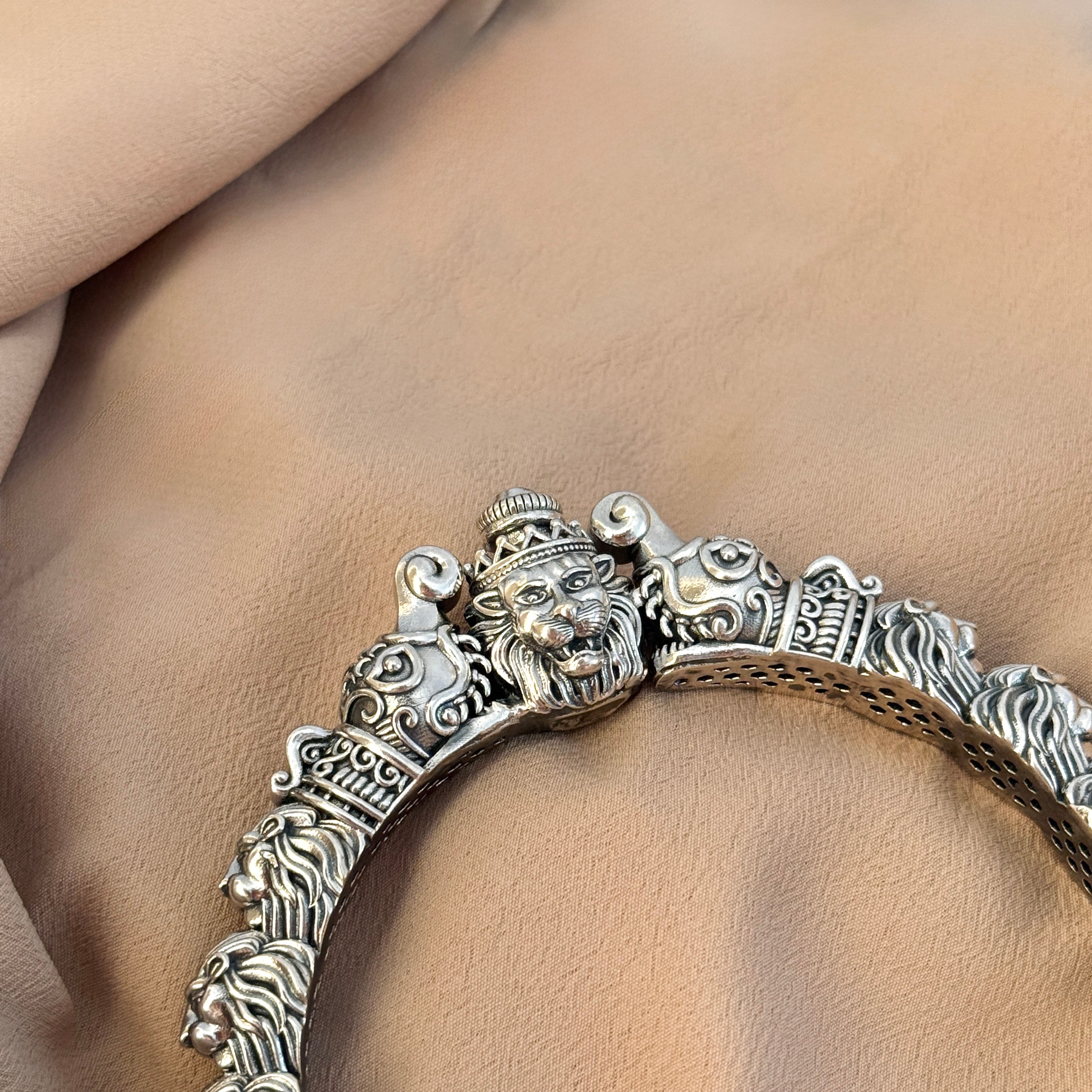 Lion Bracelet Pure Silver: Narasimha Edition