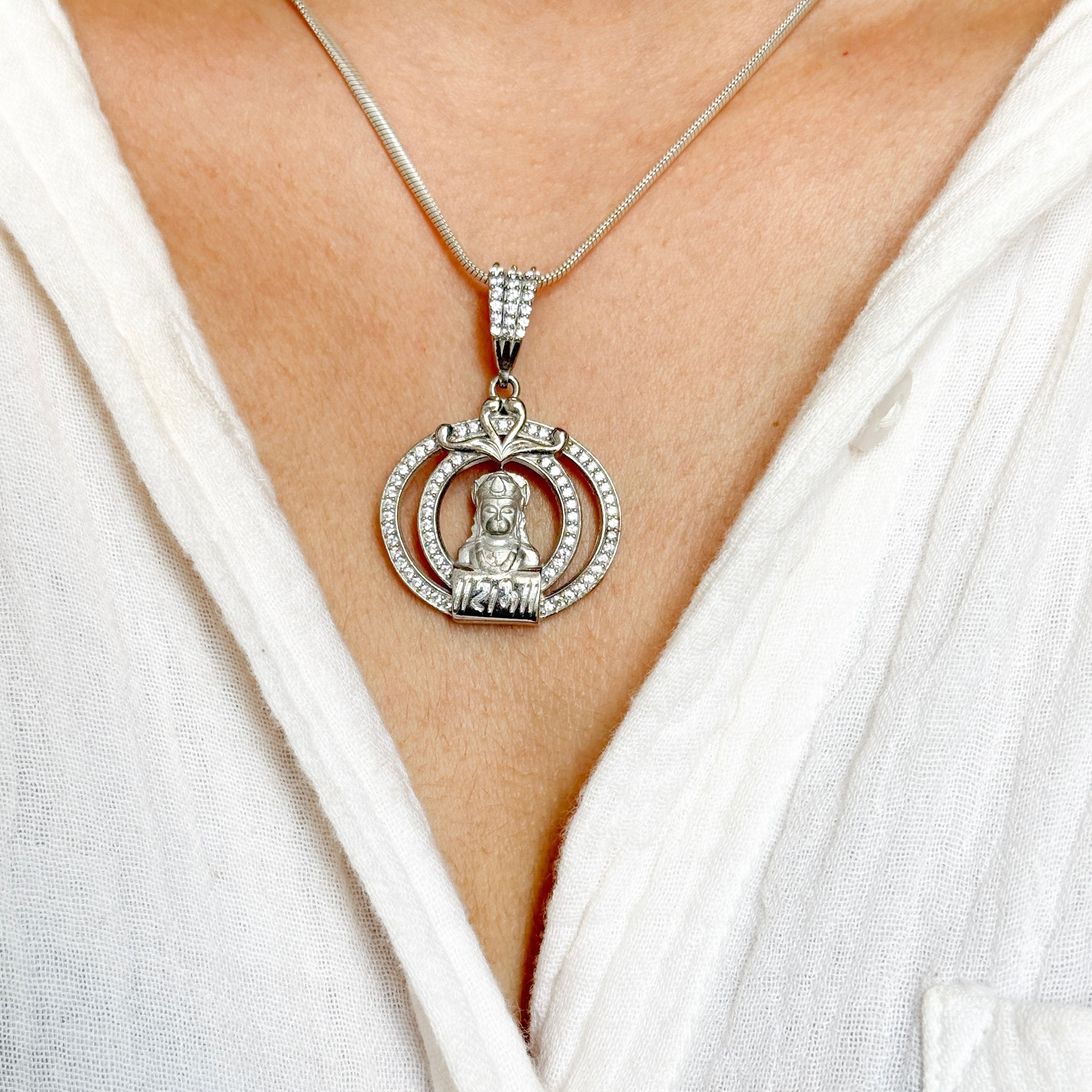 Hanuman Pure Silver Pendant: Ramdoot Edition