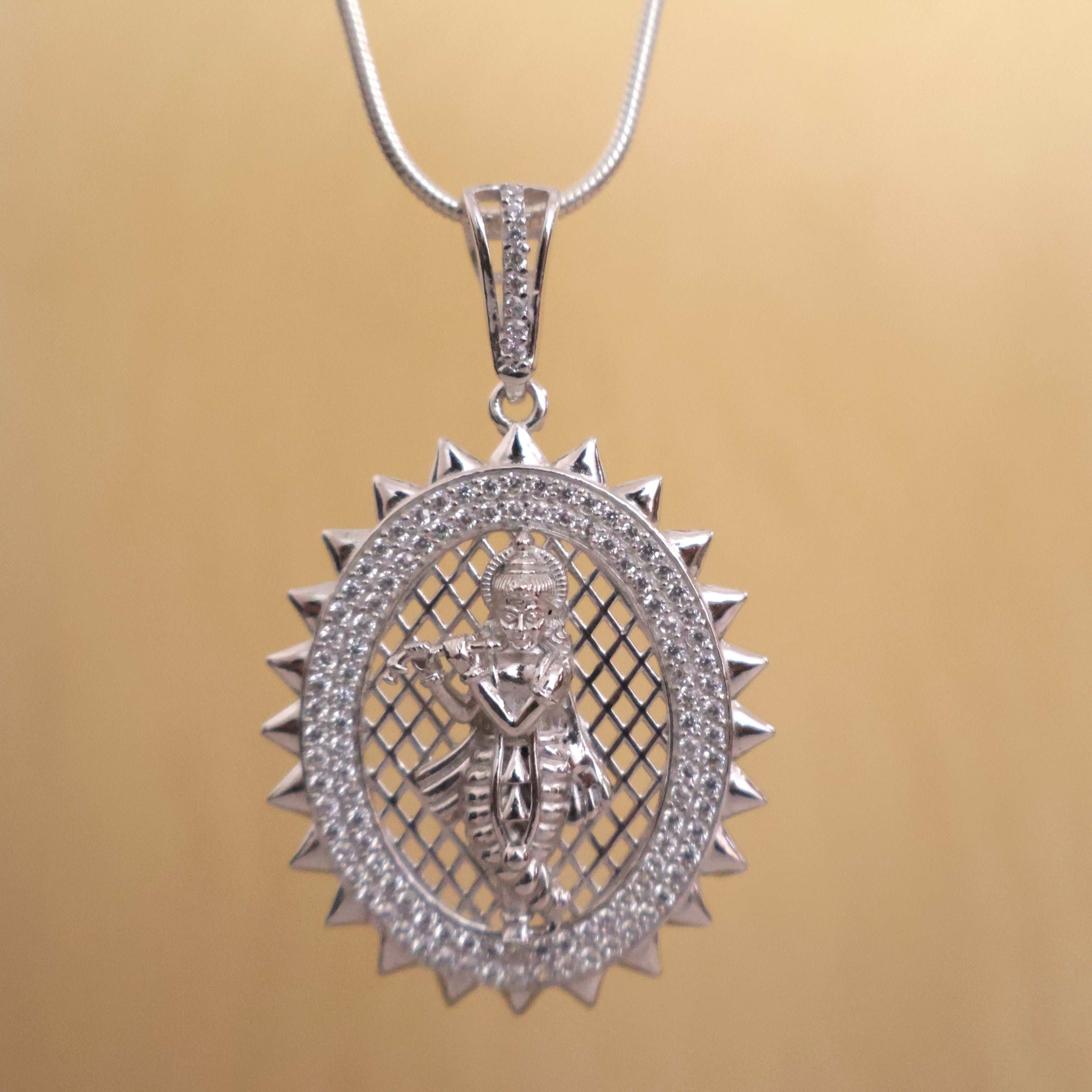 Krishna Silver Pendent