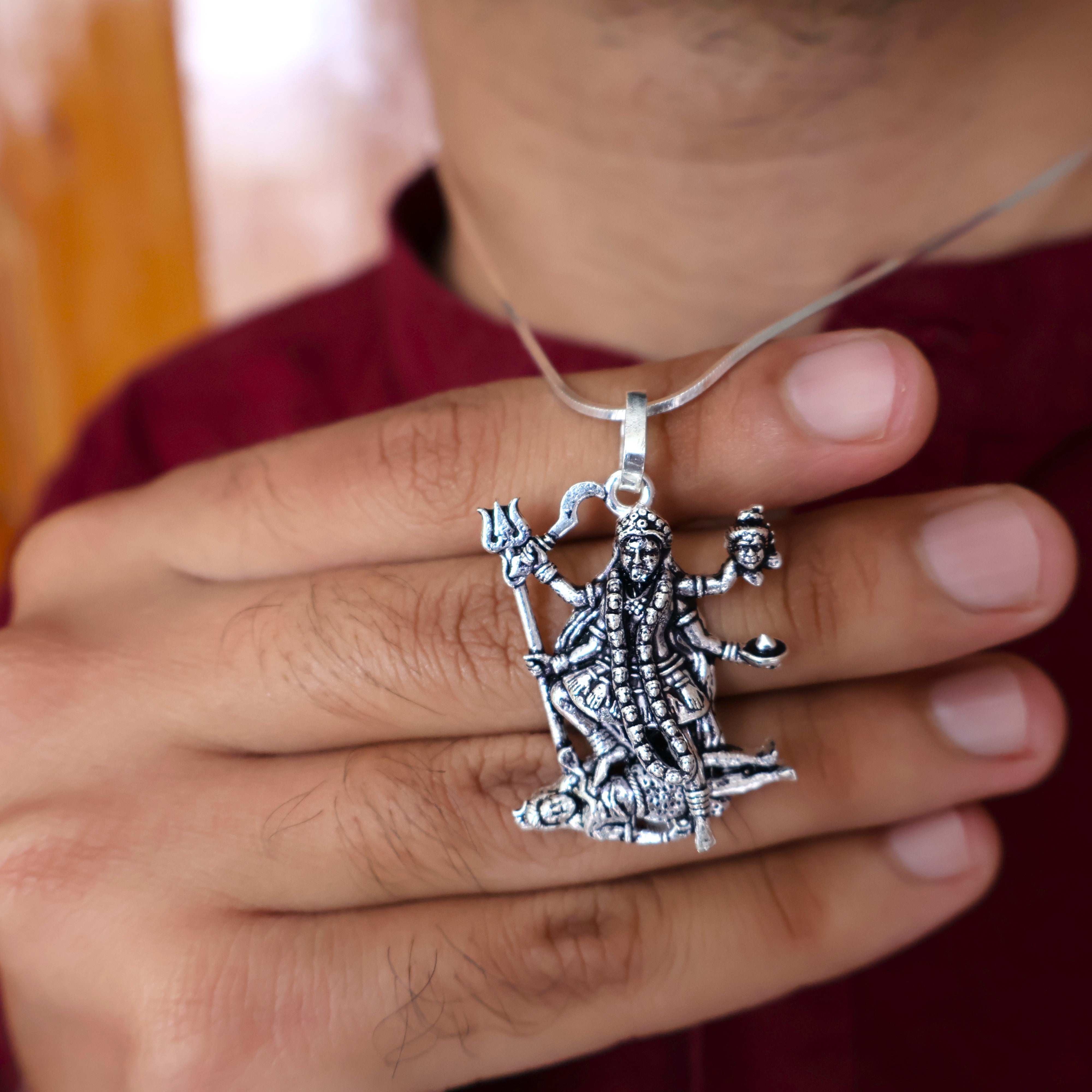 Pure Silver Maa Kali Pendent