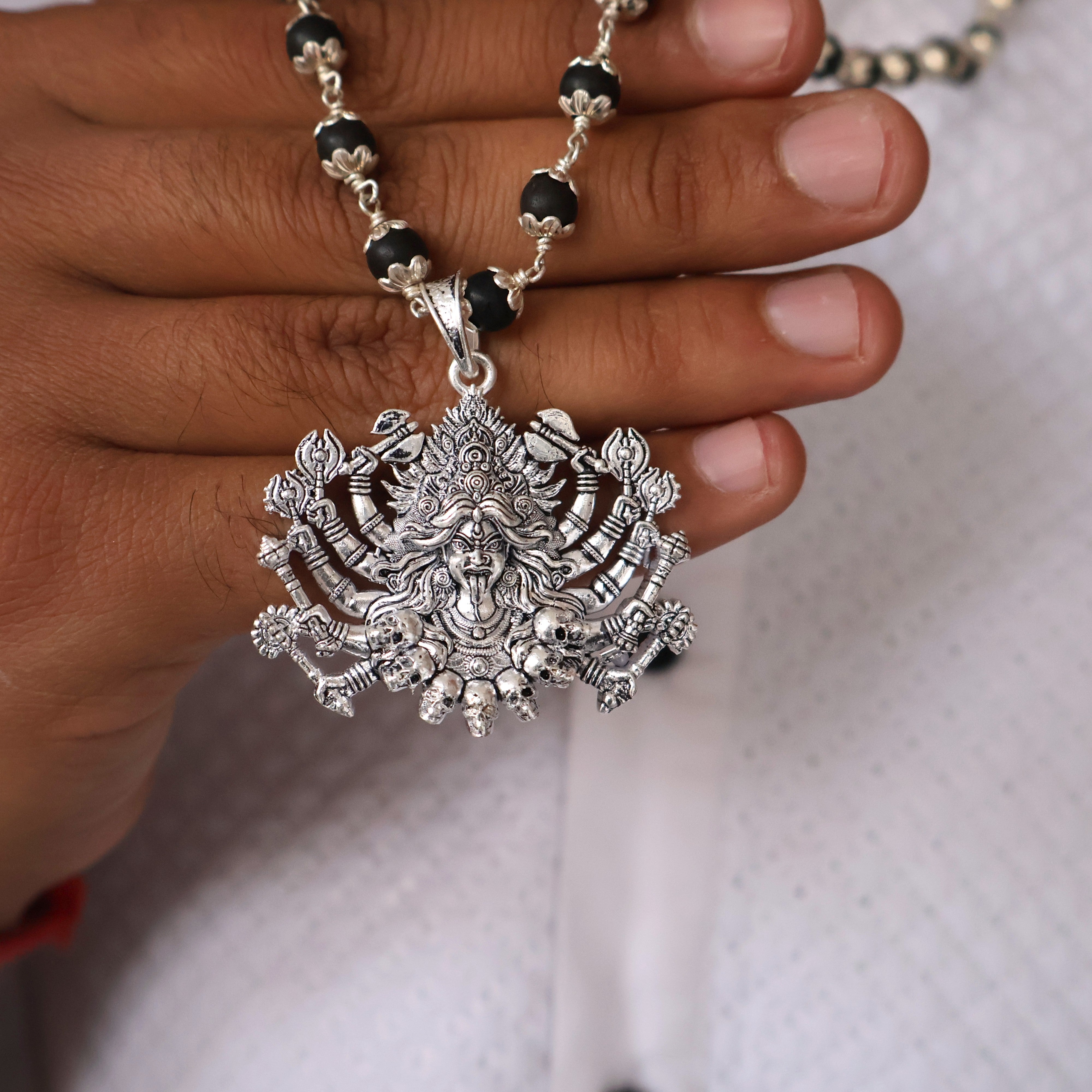 Pure Silver Maa Kali Pendent: Craftsman Special Edition