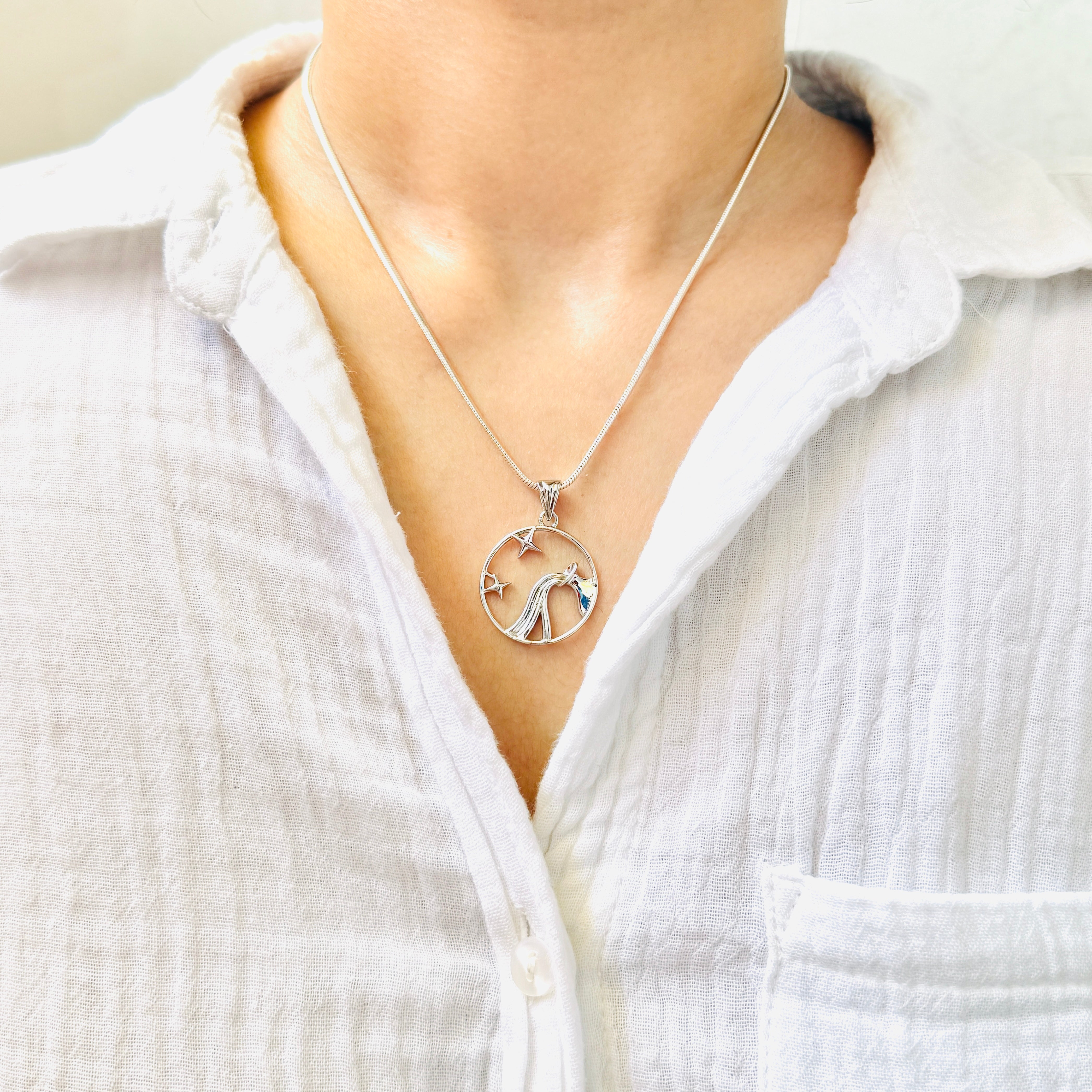 Aquarius Pure Silver Pendant: Cosmic Edition