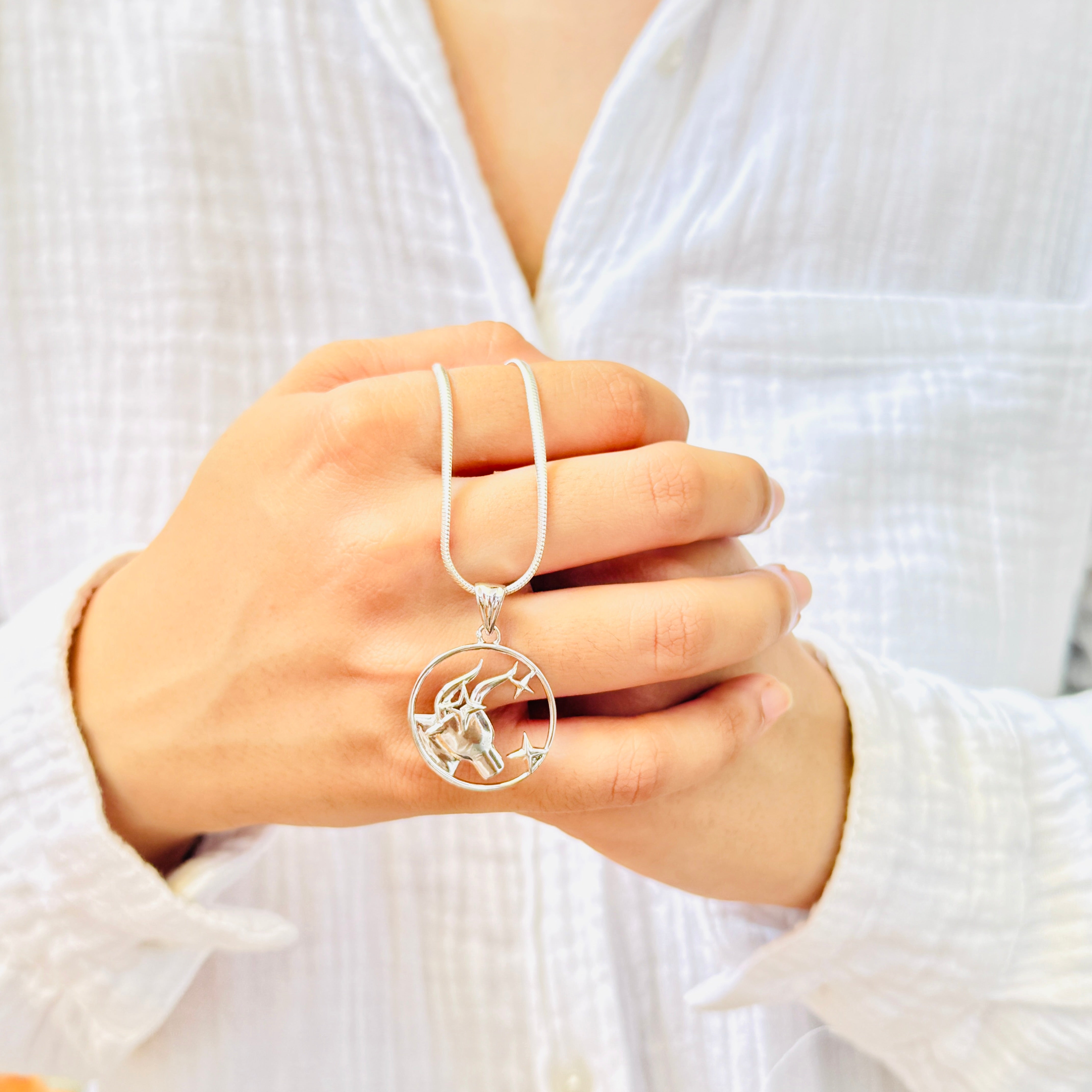 Taurus Pure Silver Pendant: Cosmic Edition