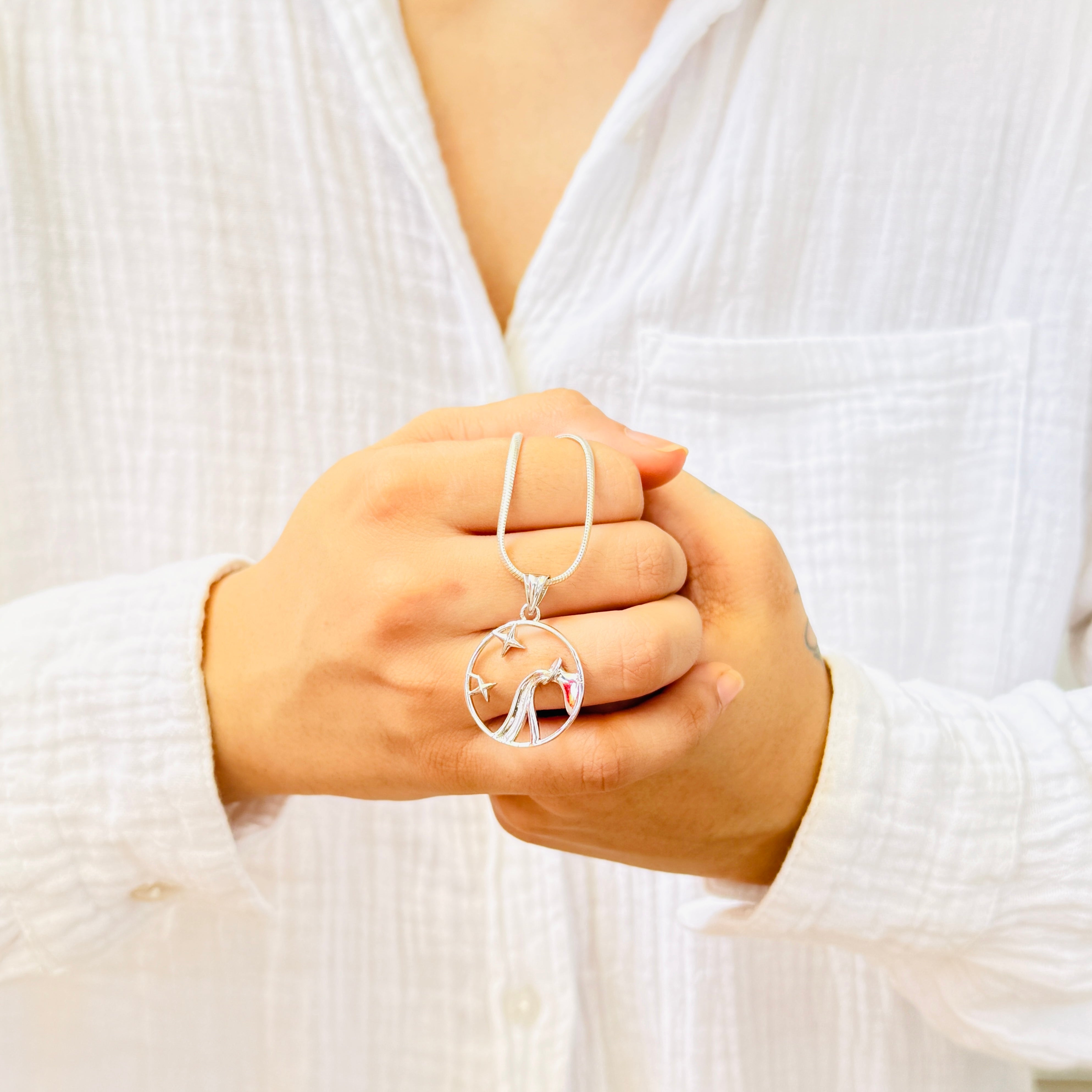 Aquarius Pure Silver Pendant: Cosmic Edition
