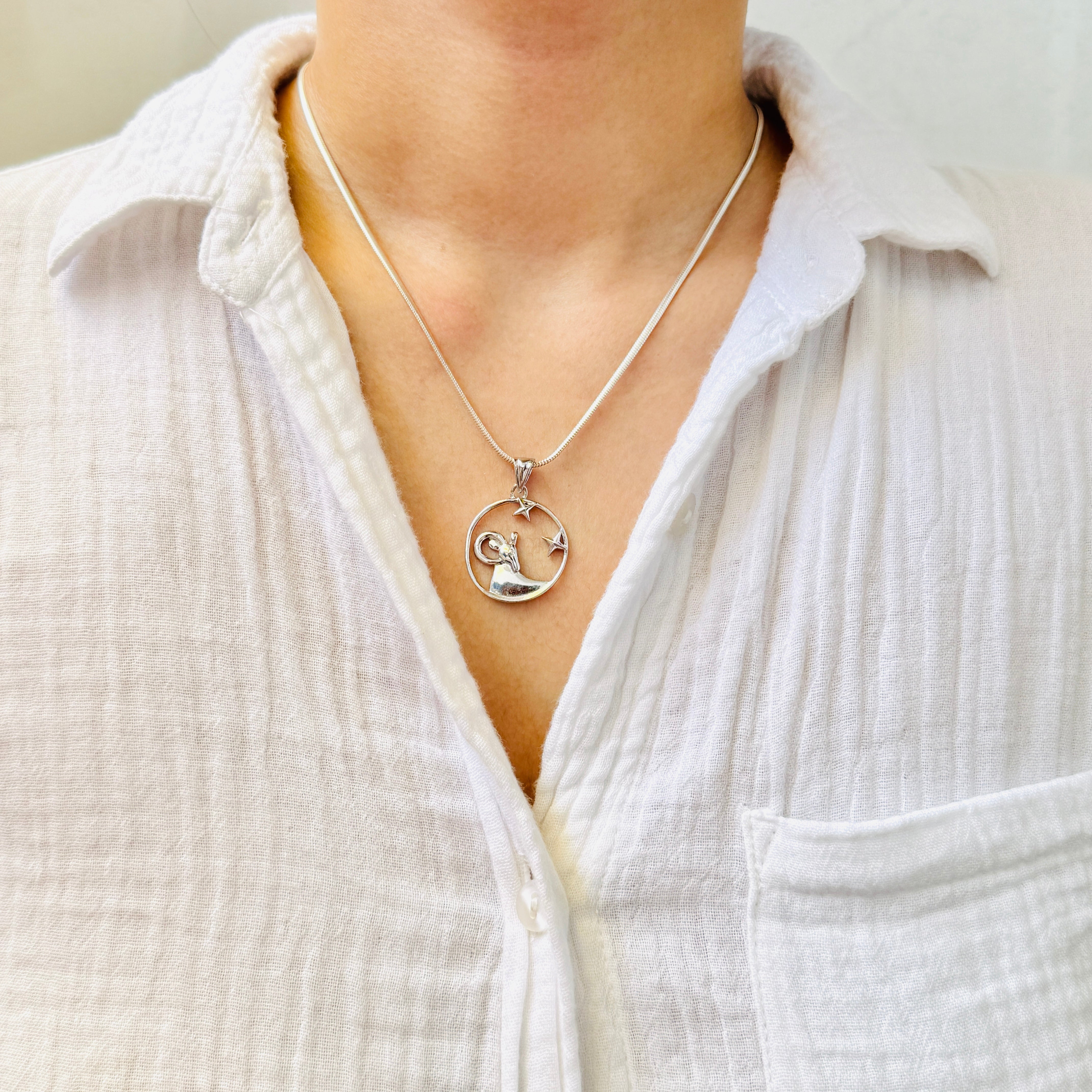 Aries Pure Silver Pendant: Cosmic Edition