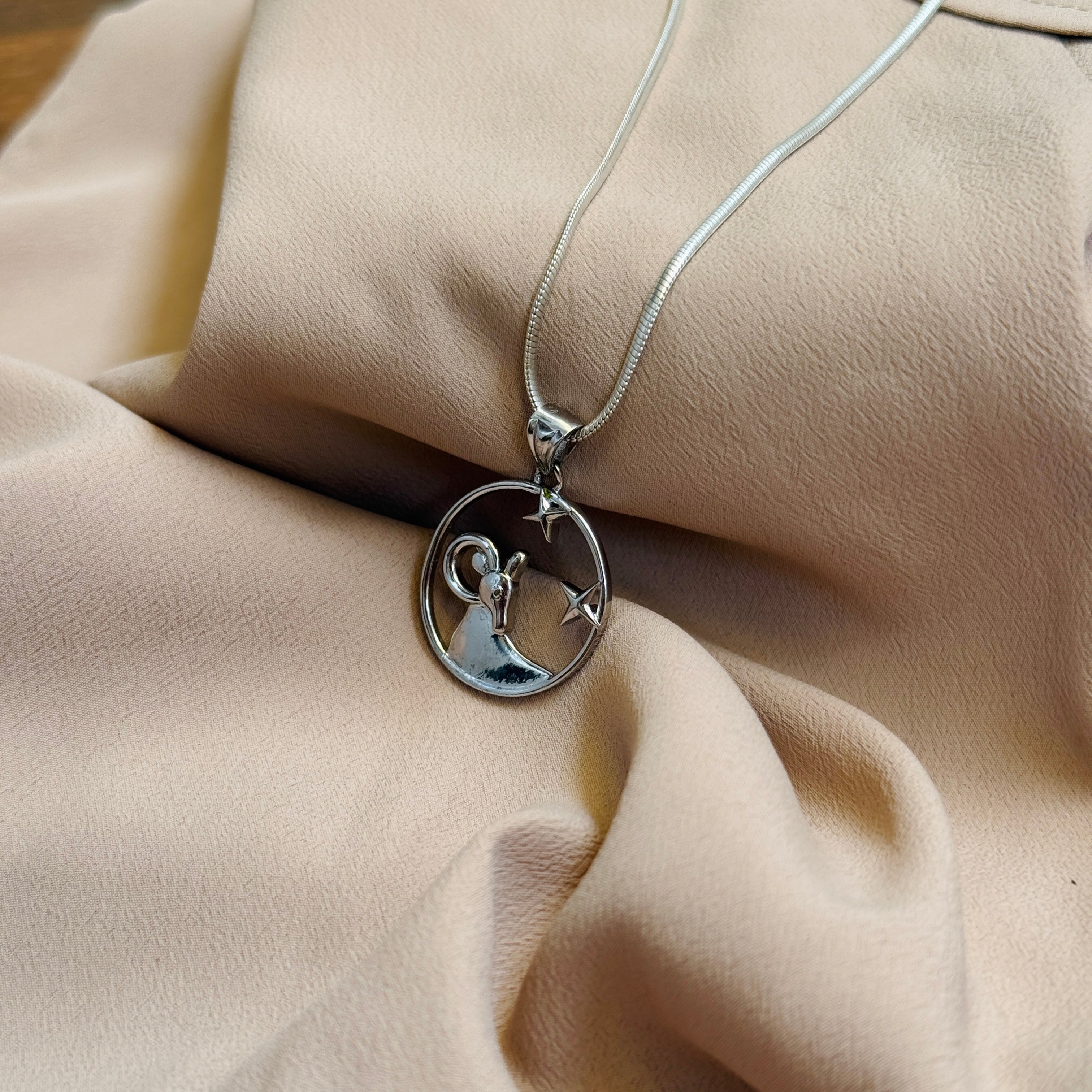 Aries Pure Silver Pendant: Cosmic Edition
