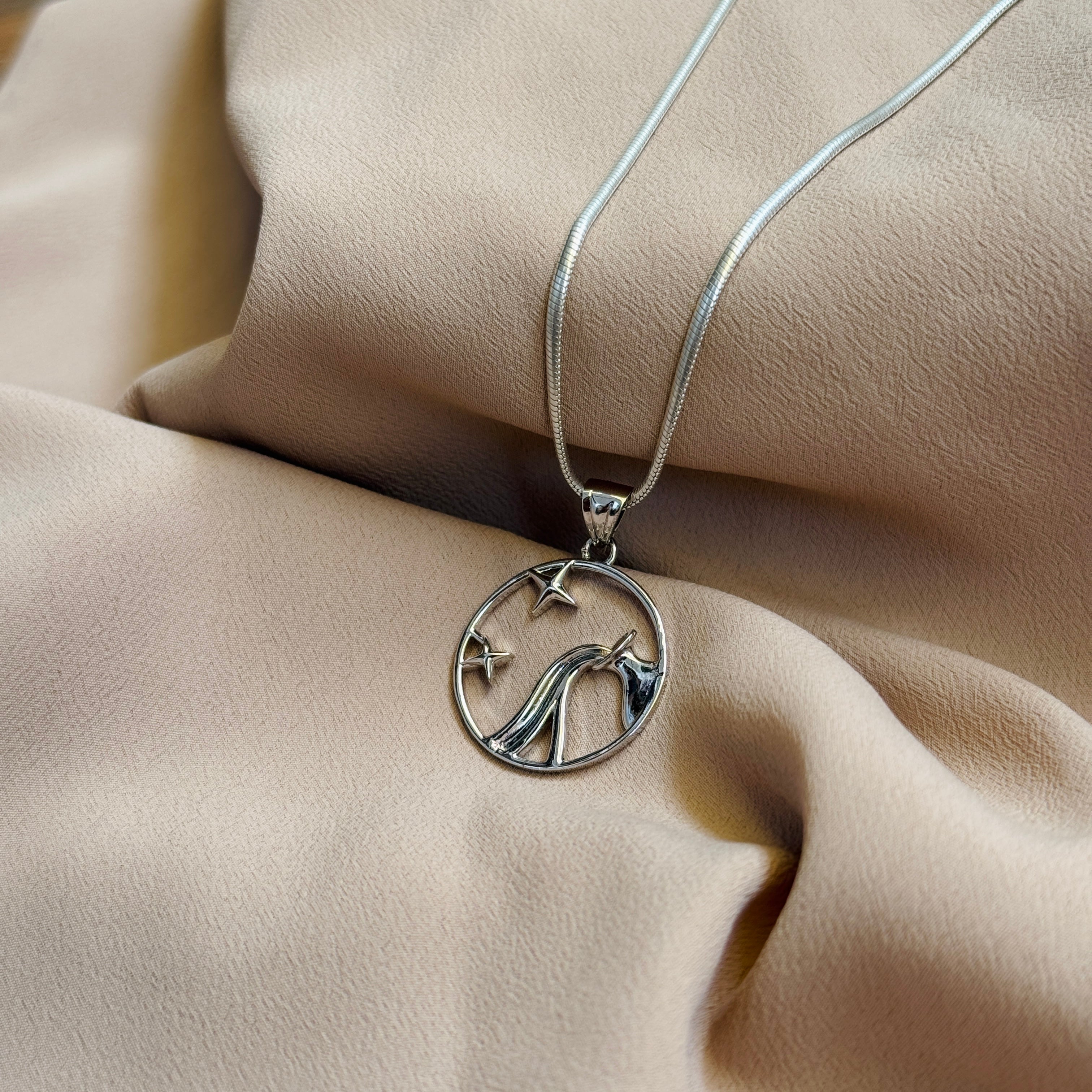 Aquarius Pure Silver Pendant: Cosmic Edition
