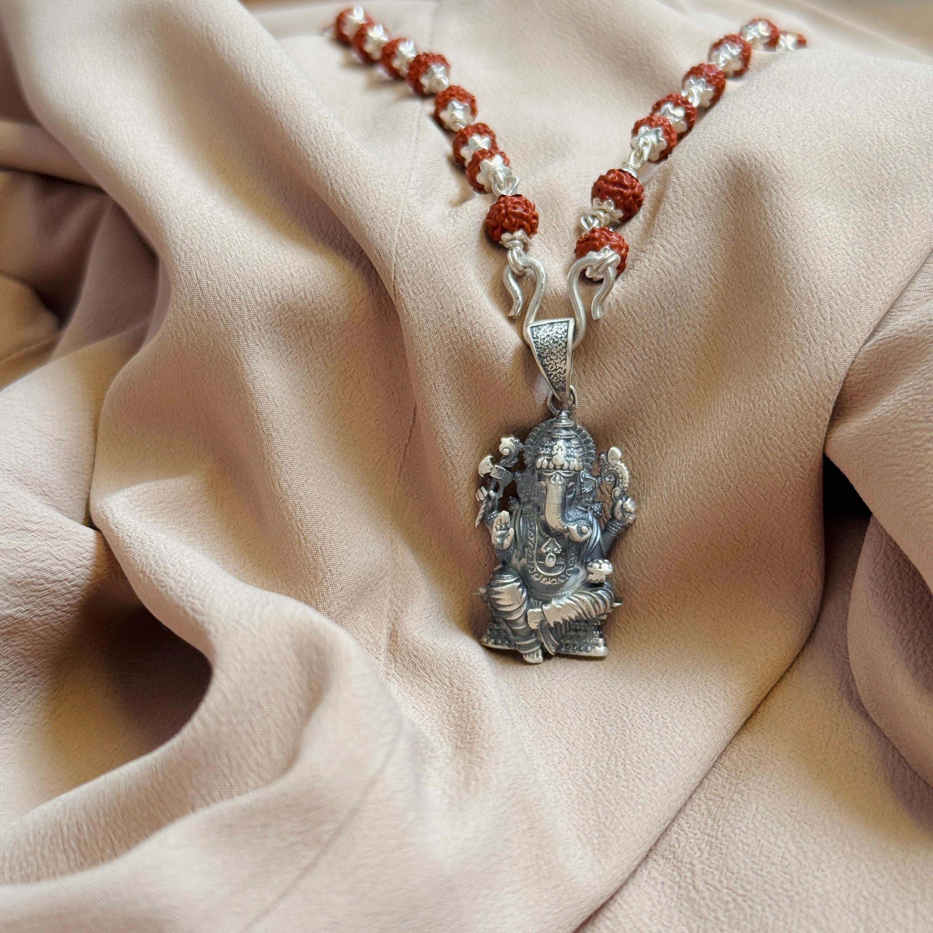 Ganesha Pure Silver Pendant: Gajanan Edition