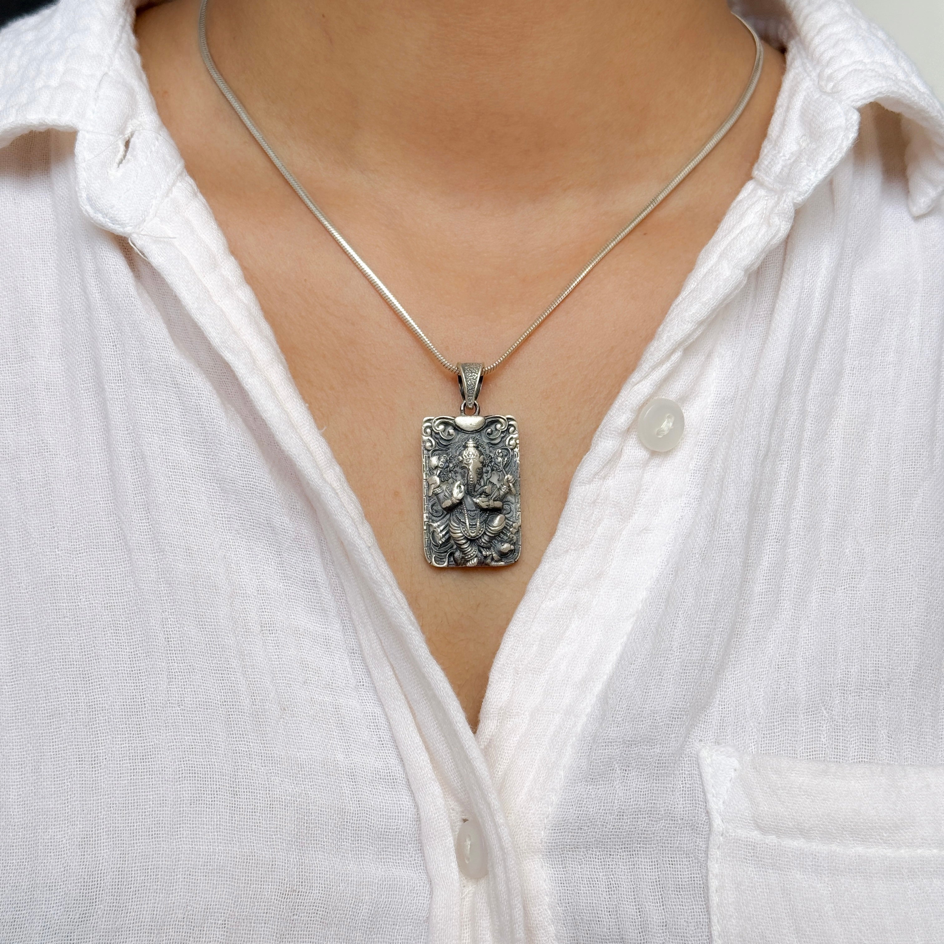 Ganesha Pure Silver Pendant: Vinayaka Edition