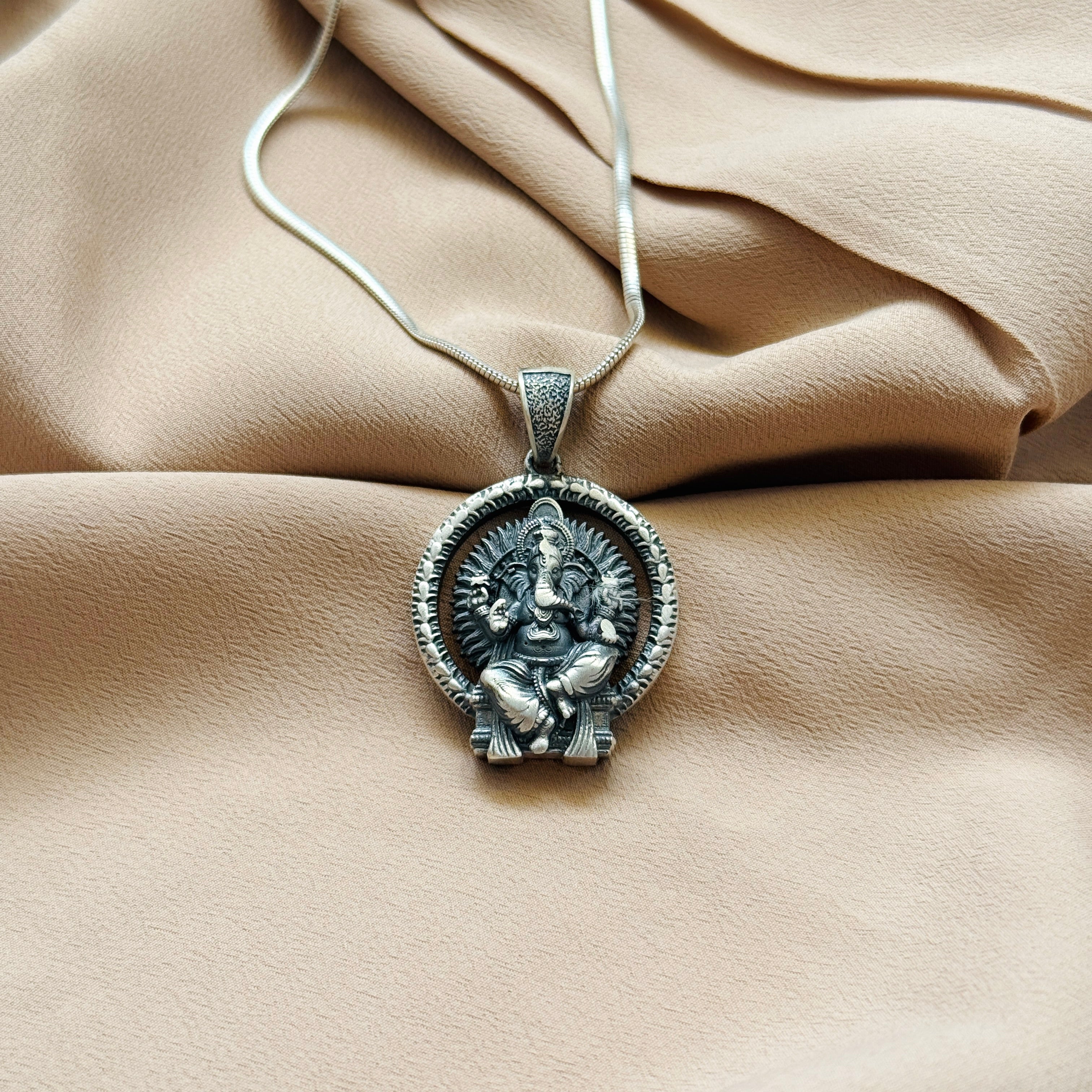 Ganesha Pure Silver Pendant: Mangalamurti Edition