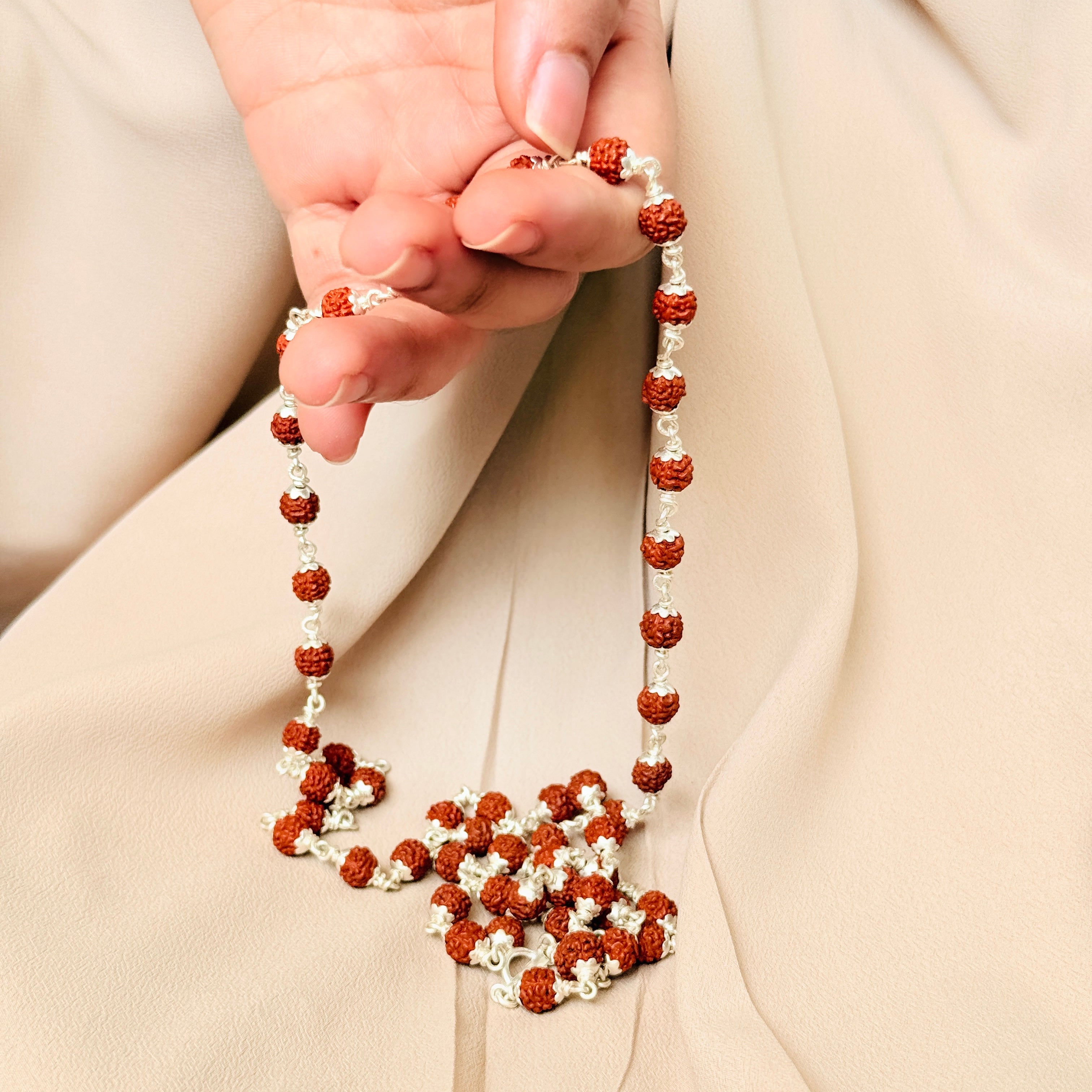 Pure Silver Rudraksha Chain : Shiva Edition
